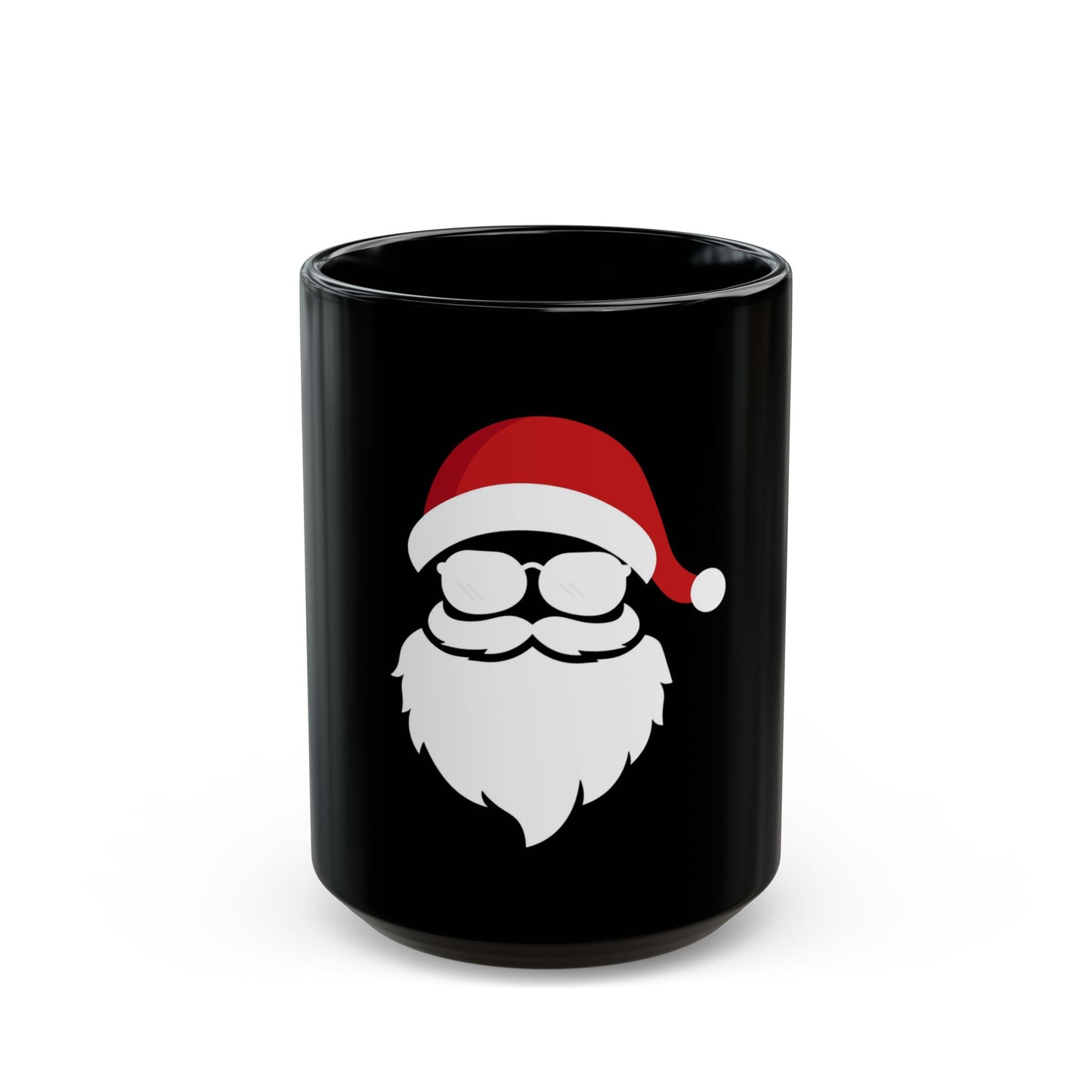 Santa Claus Black Mug, Holiday Coffee Cup, Christmas Gift for Coffee Lovers, Funny Santa Mug, Unique Santa Decor