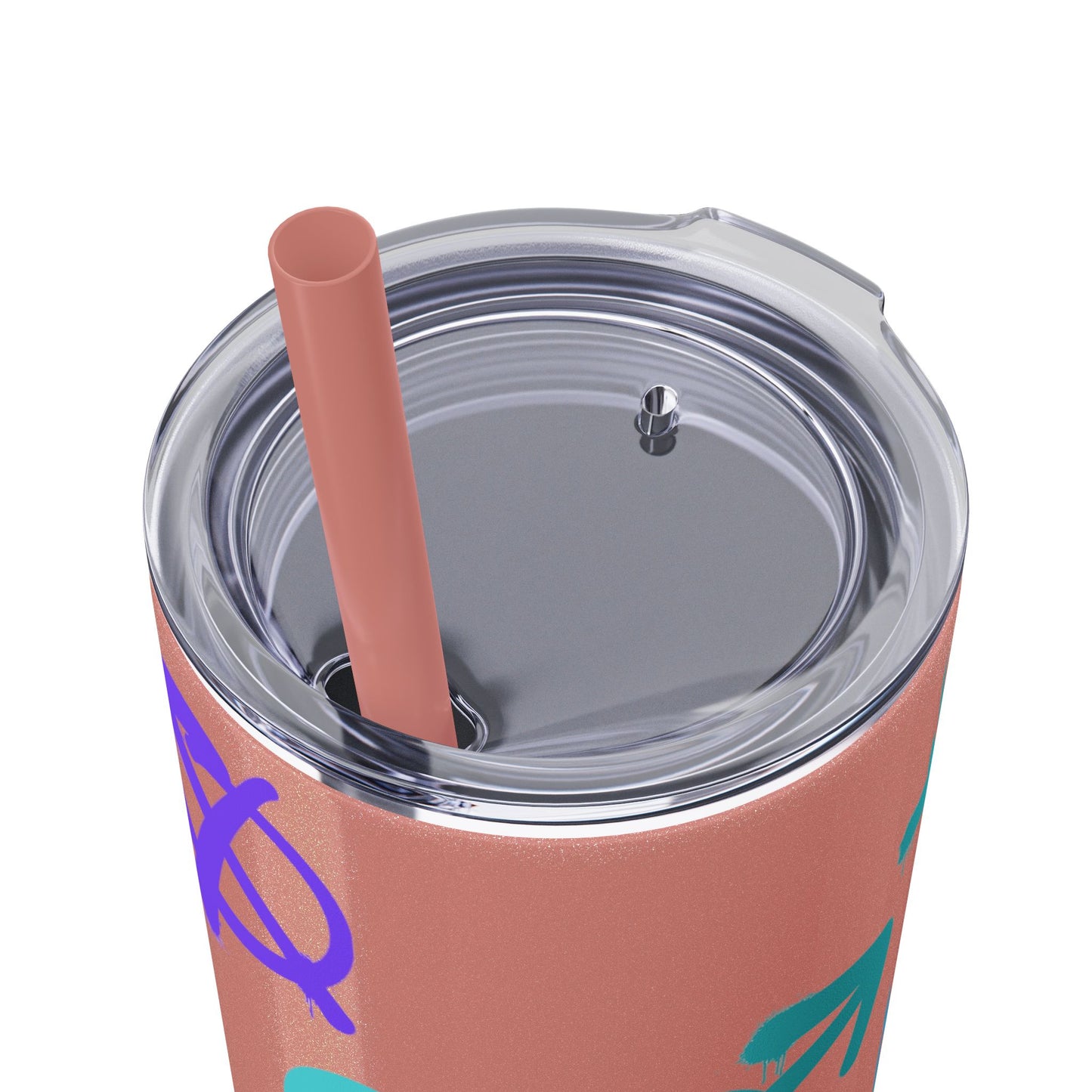 Trendy Skinny Tumbler with Straw, 20oz | Unique Graffiti Style Drinkware for Teens, Gifts, Parties, and Everyday Use