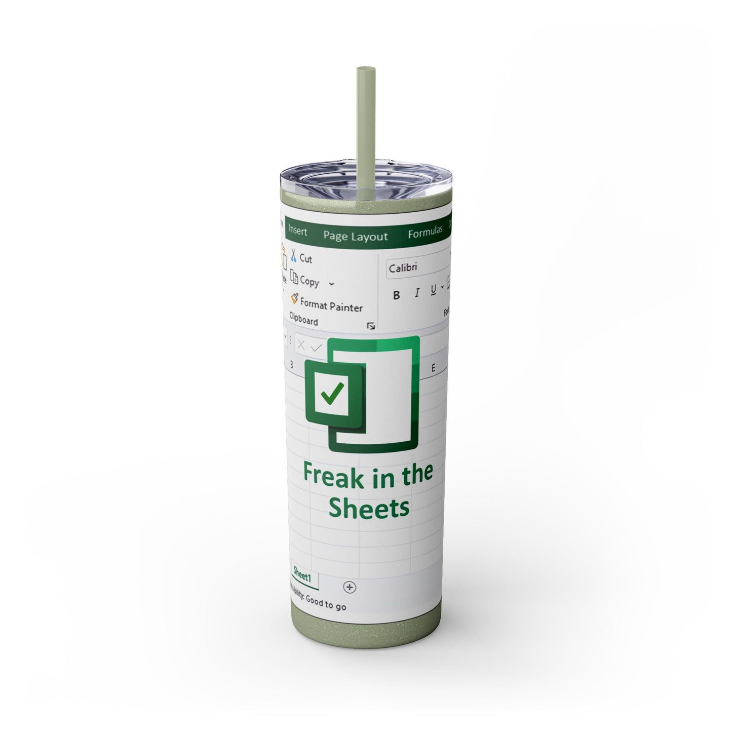 Freak in the Sheets Spreadsheet Themed Tumbler, 20oz Gift for Students, Accountants, Office Humor, Funny Drinkware