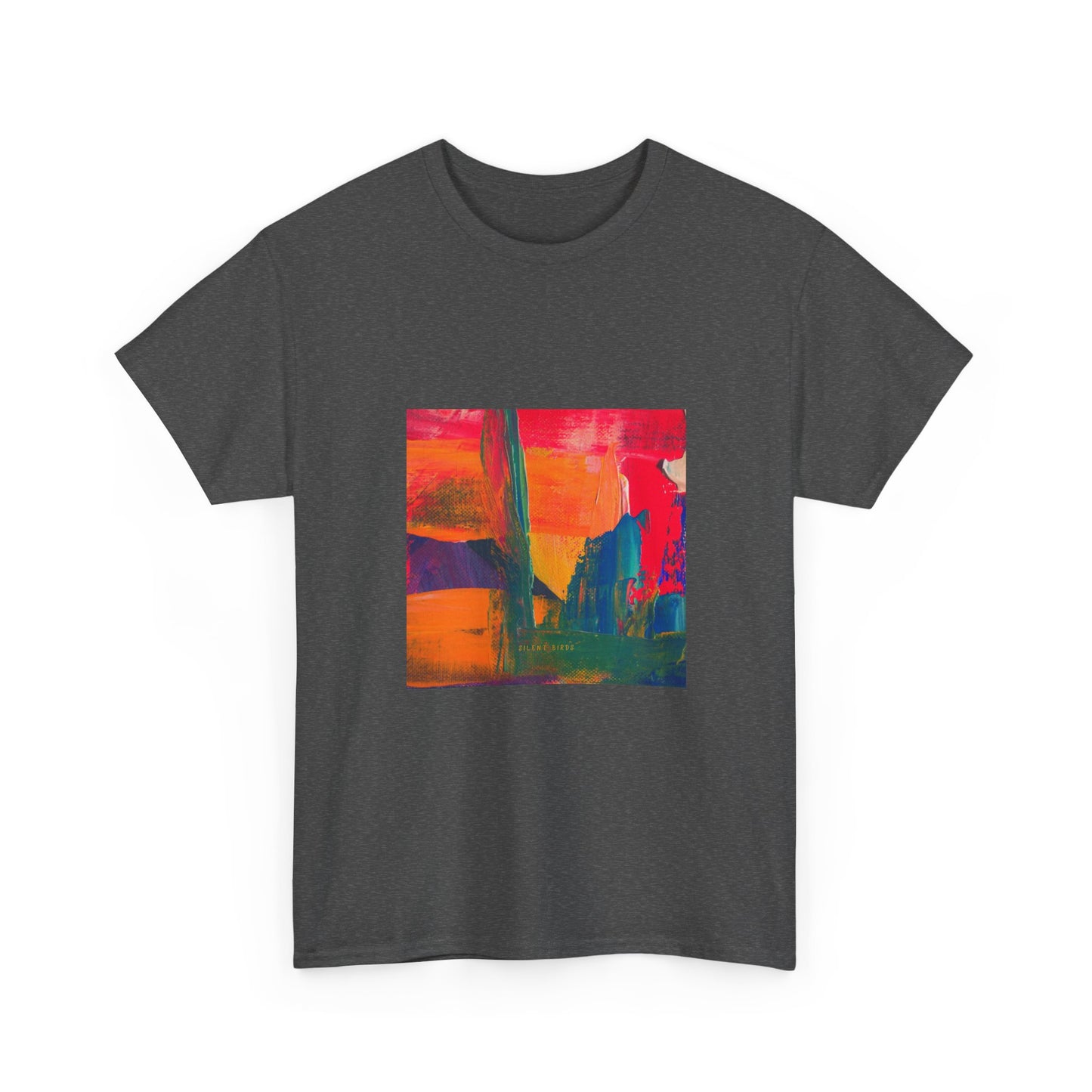 Vibrant Art Bird of Paradise Painting Tee for Creative Souls, Unisex Heavy Cotton T-Shirt, Artistic Gift
