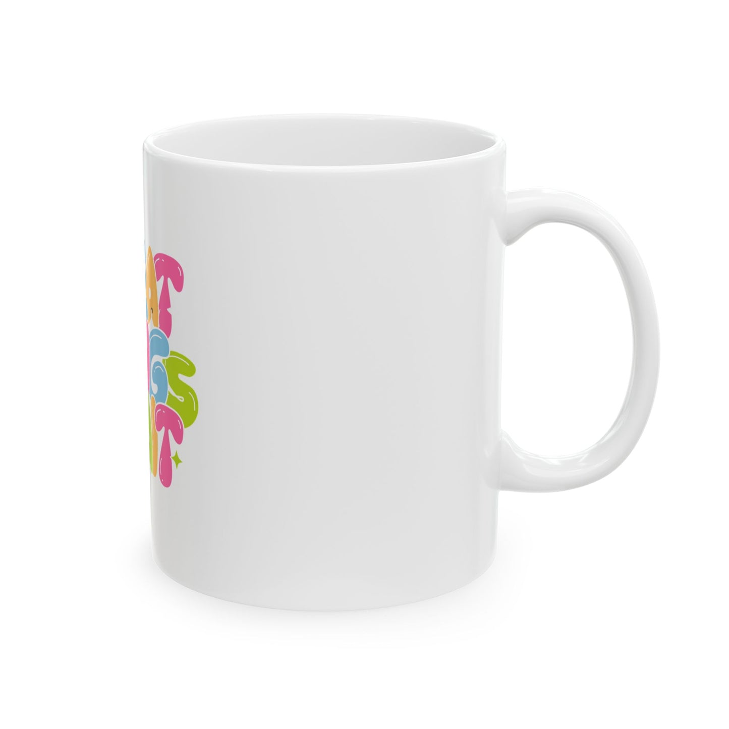 Colorful Motivational Ceramic Mug - Great Things Await, Coffee Cup, Inspirational Gift, Fun Kitchenware, 11oz 15oz