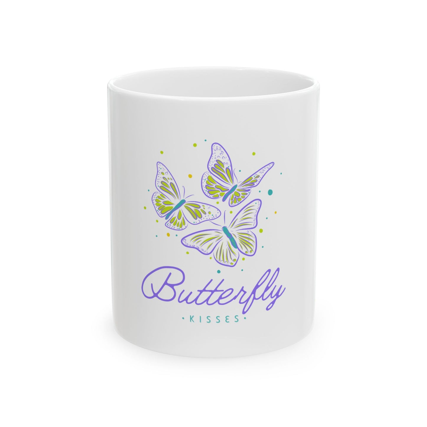Butterfly Kisses Ceramic Mug | Butterfly Lover Gift, Cute Tea Cup, Nature Decor, Butterfly Enthusiast, Mother's Day Gift, Eco-Friendly