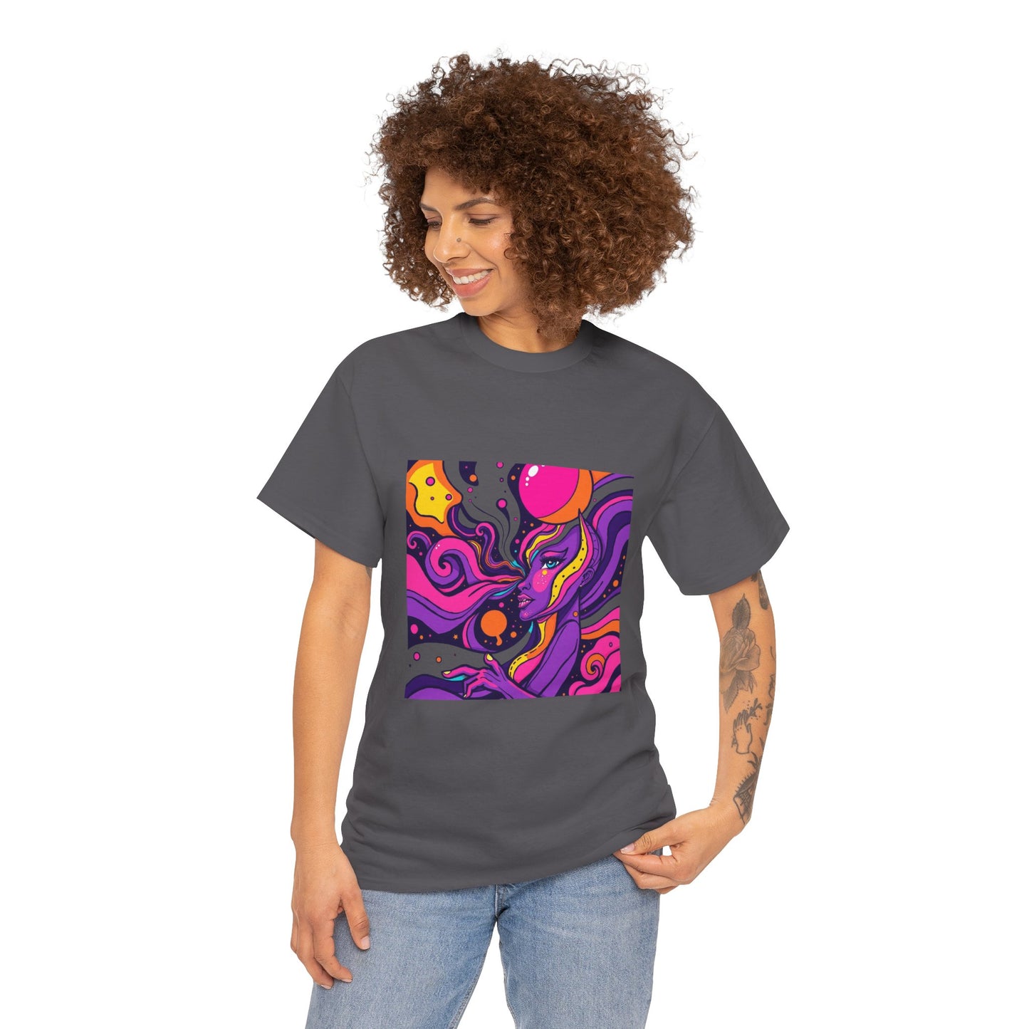 Vibrant Psychedelic Art Tee, Bohemian Graphic T-Shirt, Unisex Cotton Tee, Fashionable Casual Wear, Perfect Gift for Art Lovers