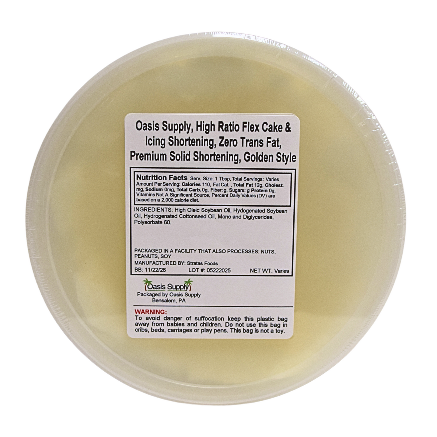 Sweetex Golden Flex Icing Shortening, High Ratio, From 2.5 to 50 lbs *** New packaging****