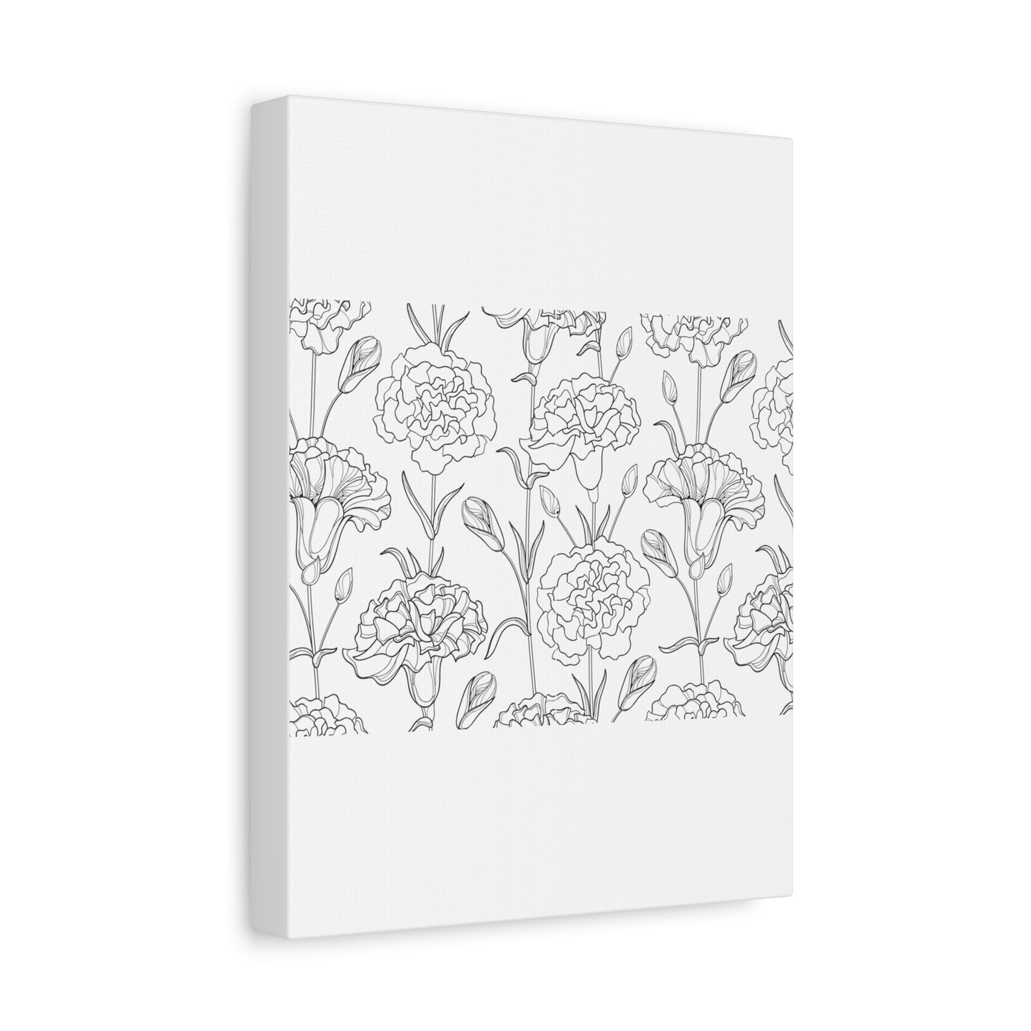 Floral Canvas Art, Stretched Wall Decor, Home Gift, Botanical Print, Modern Design, Matte Finish