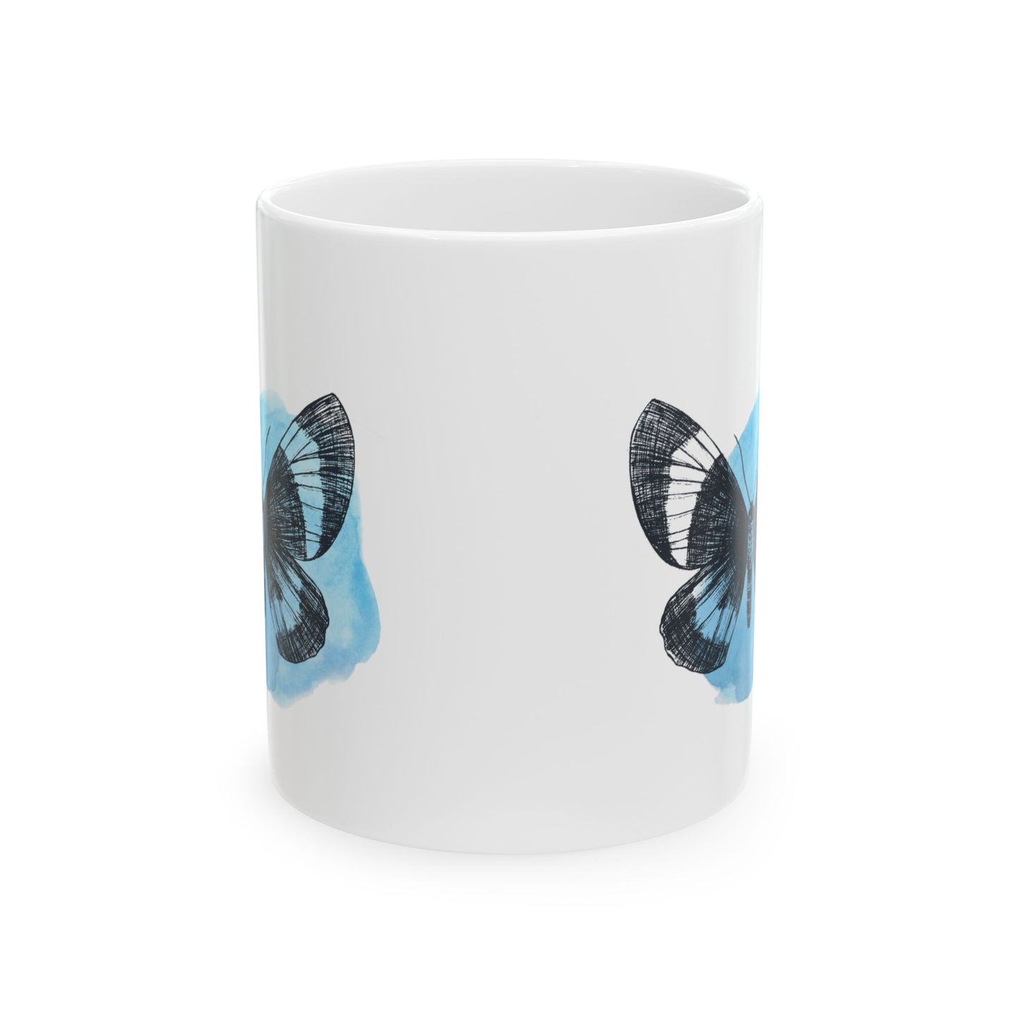 Blue Butterfly Art Ceramic Mug | Cute Coffee Cup, Gift for Nature Lovers, Home Decor, Perfect for Birthdays & Holidays