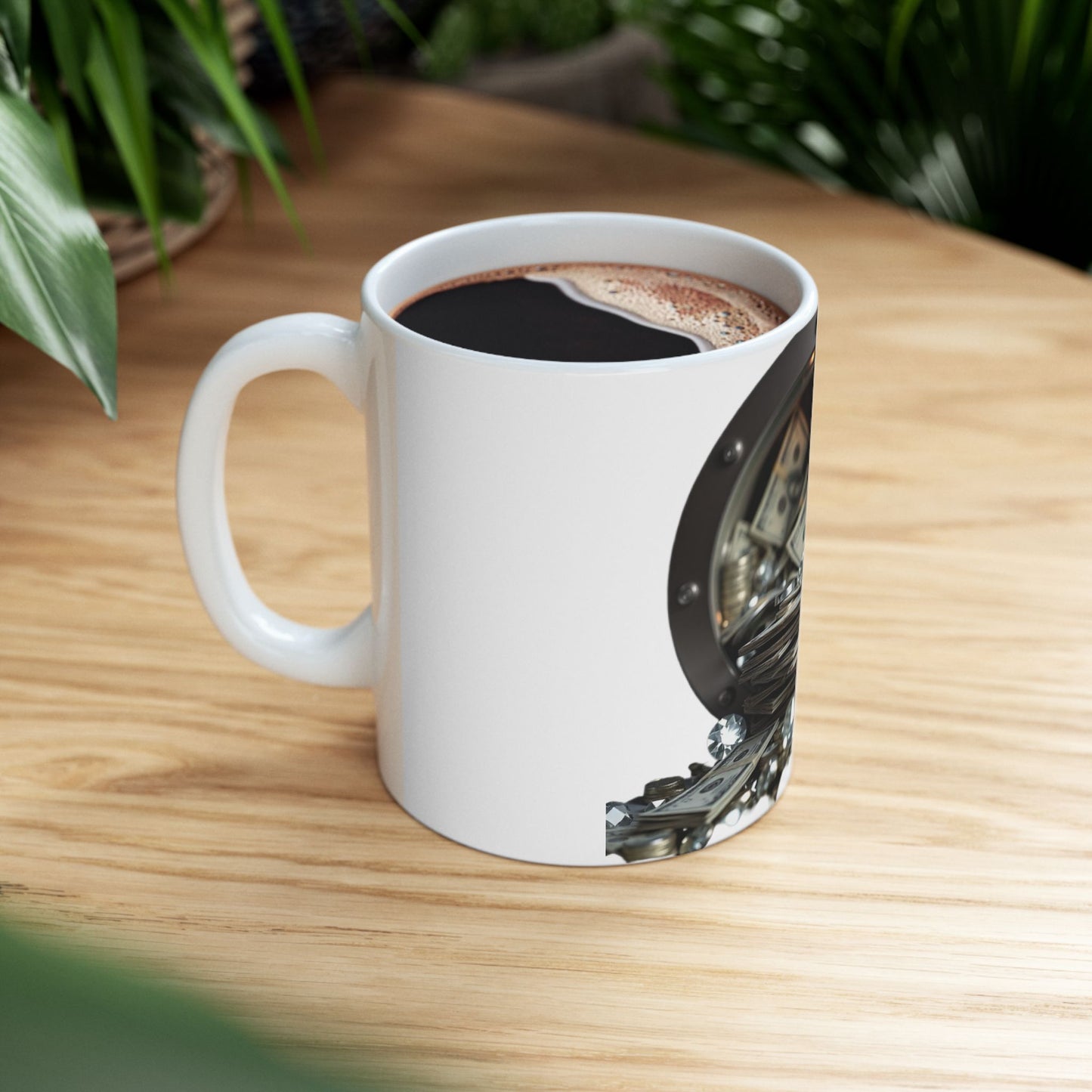 Money SAFE Ceramic Mug Coffee Cup Gift for Caffeine Lovers, Unique Home Decor, Perfect for Birthdays, Holidays