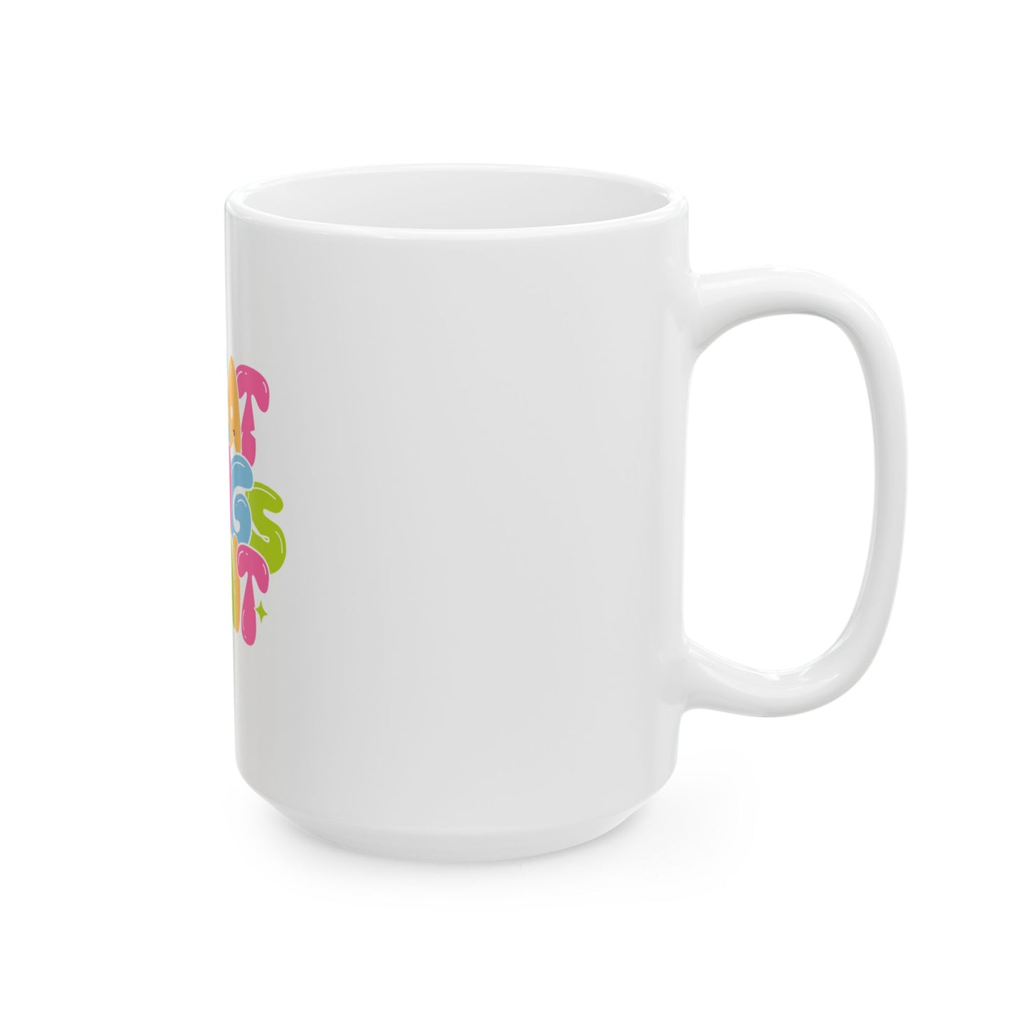 Colorful Motivational Ceramic Mug - Great Things Await, Coffee Cup, Inspirational Gift, Fun Kitchenware, 11oz 15oz