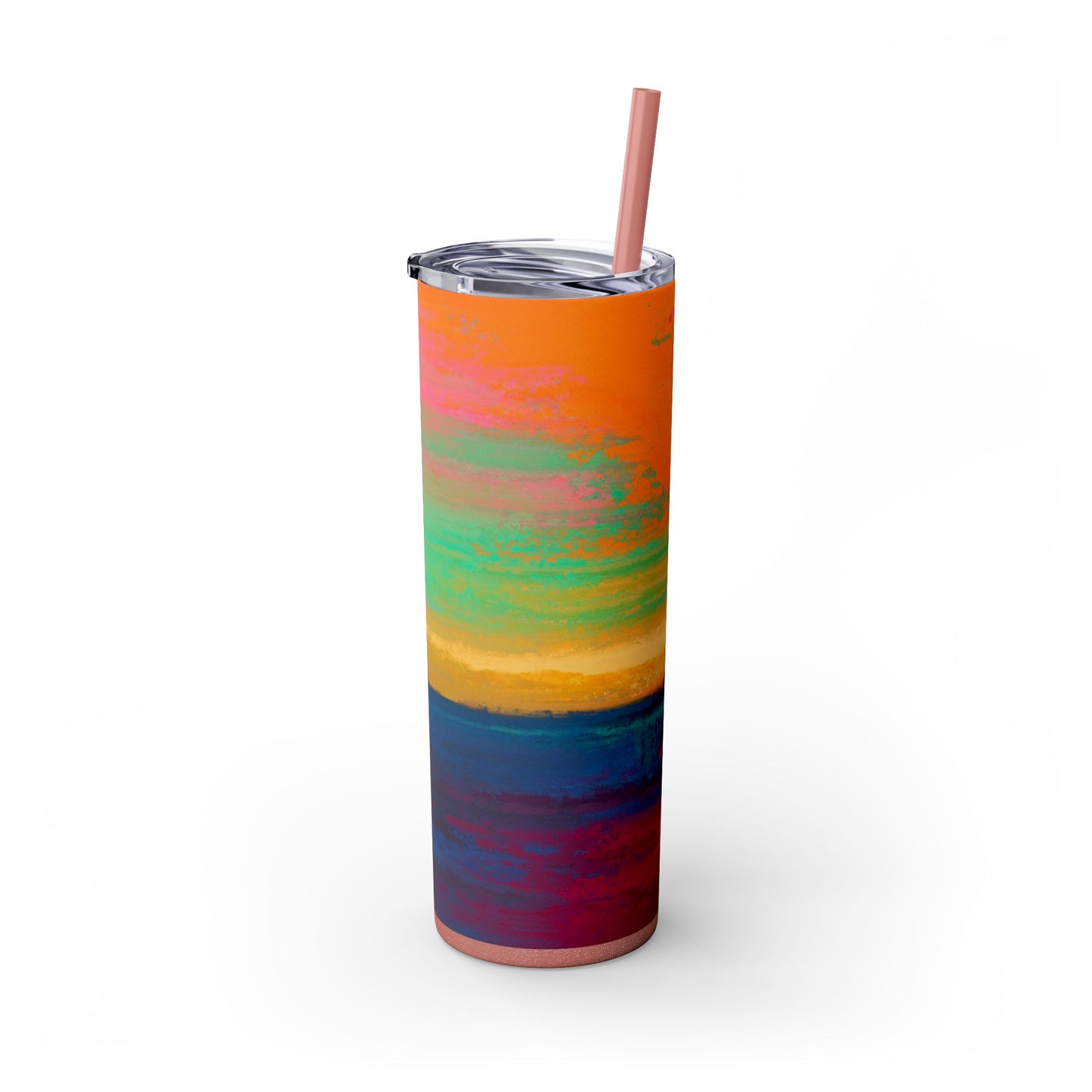 Colorful Ombre Skinny Tumbler with Straw, 20oz | Travel Mugs, Summer Drinkware, Beach Accessories, Gifts for Her, Eco-Friendly