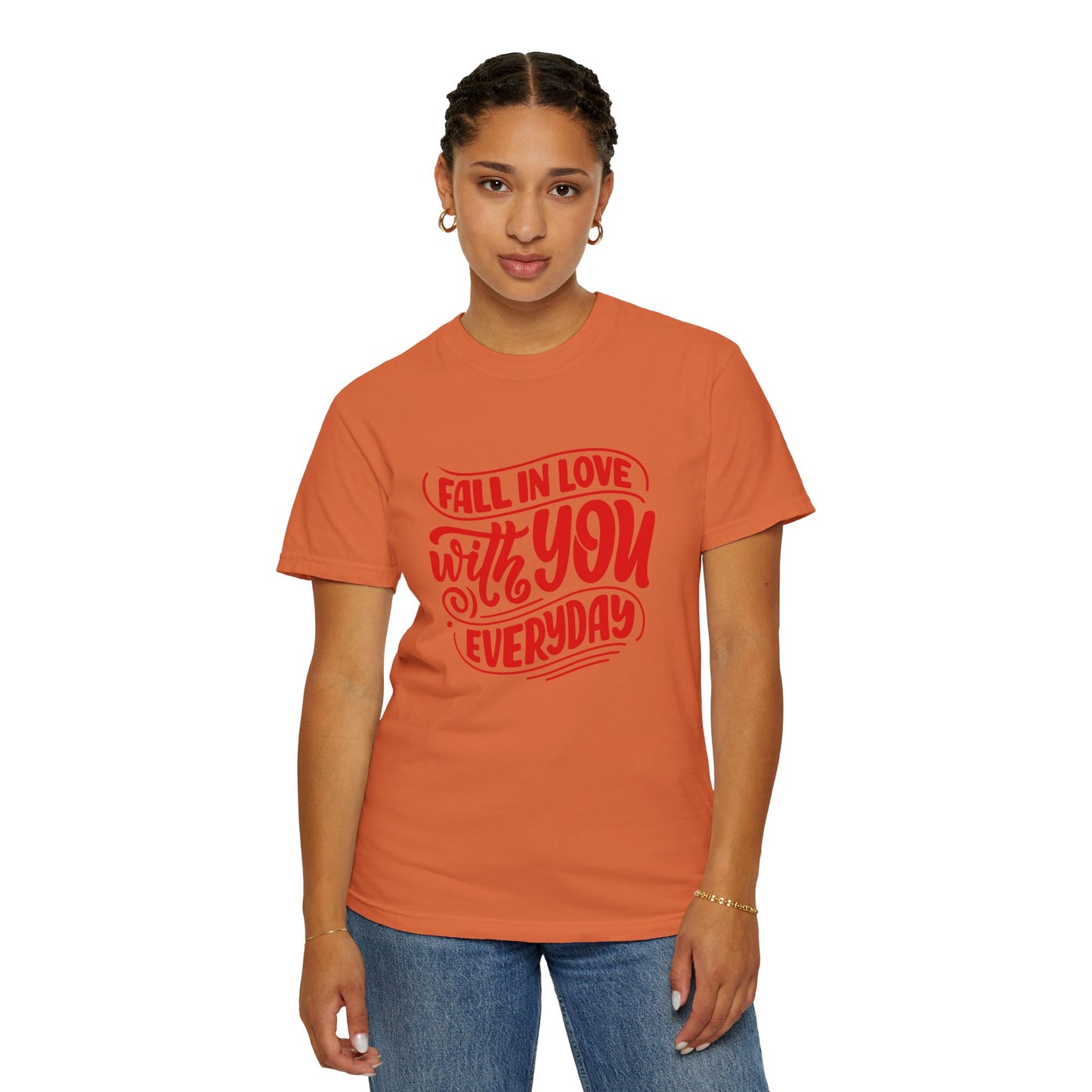 Fall in Love with YOU Quote T-shirt for Couples, Valentine's Day, Gifts for Him/Her, Casual Everyday Wear, Comfortable Unisex Tee