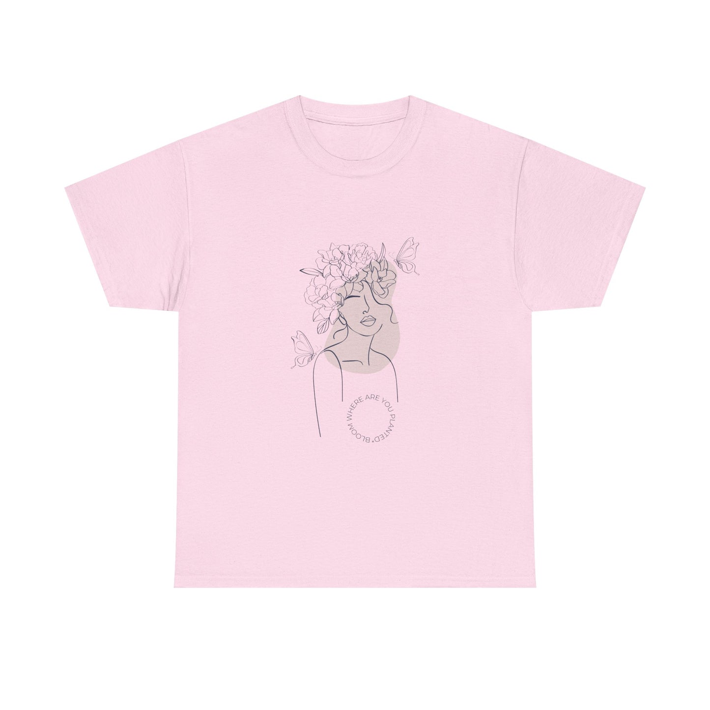 Bloom Where You Are Planted Chic Inspirational Quote Tee, Inspirational Cotton T-Shirt, Casual Graphic Tee, Vintage Style Unisex Shirt, Gift for Her