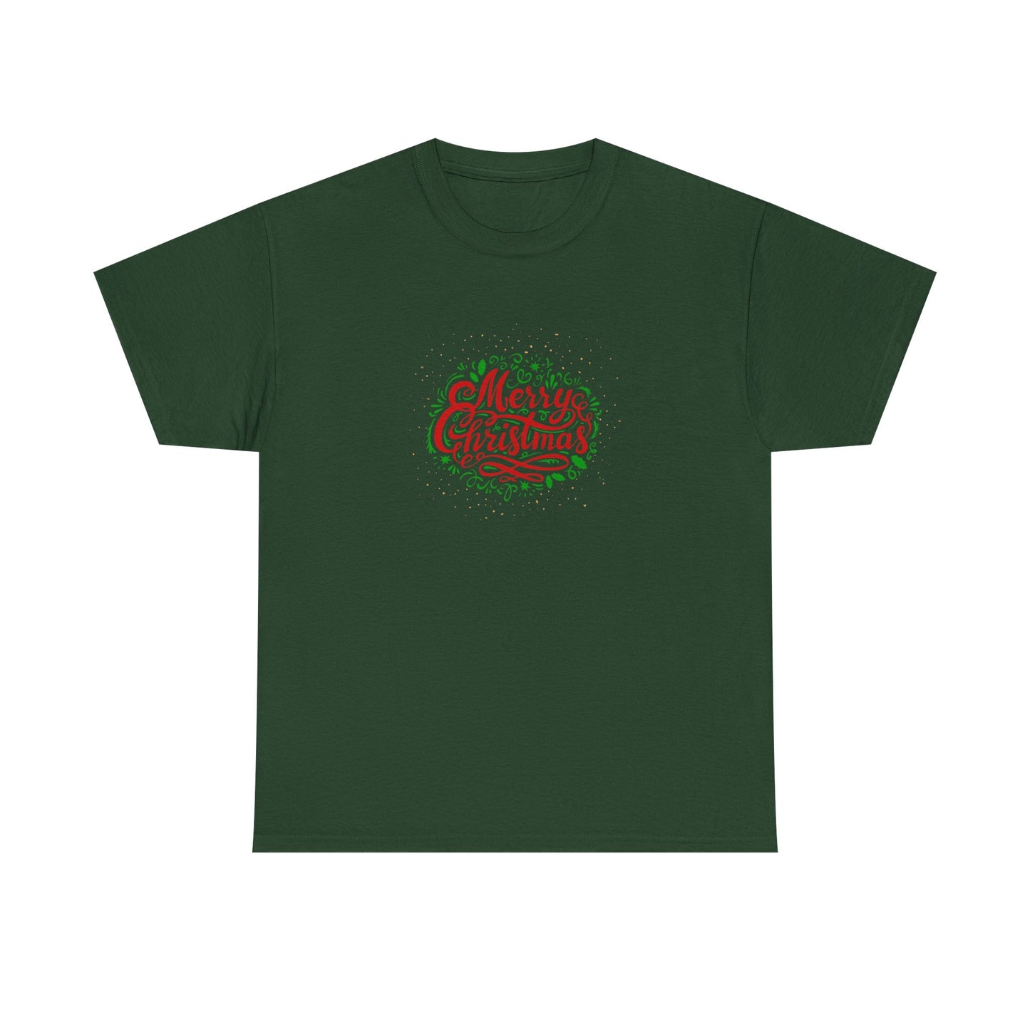 Merry Christmas Unisex Heavy Cotton Tee, Holiday Gift, Casual Wear, Seasonal Apparel, Christmas Party Shirt, Gift for Him/Her