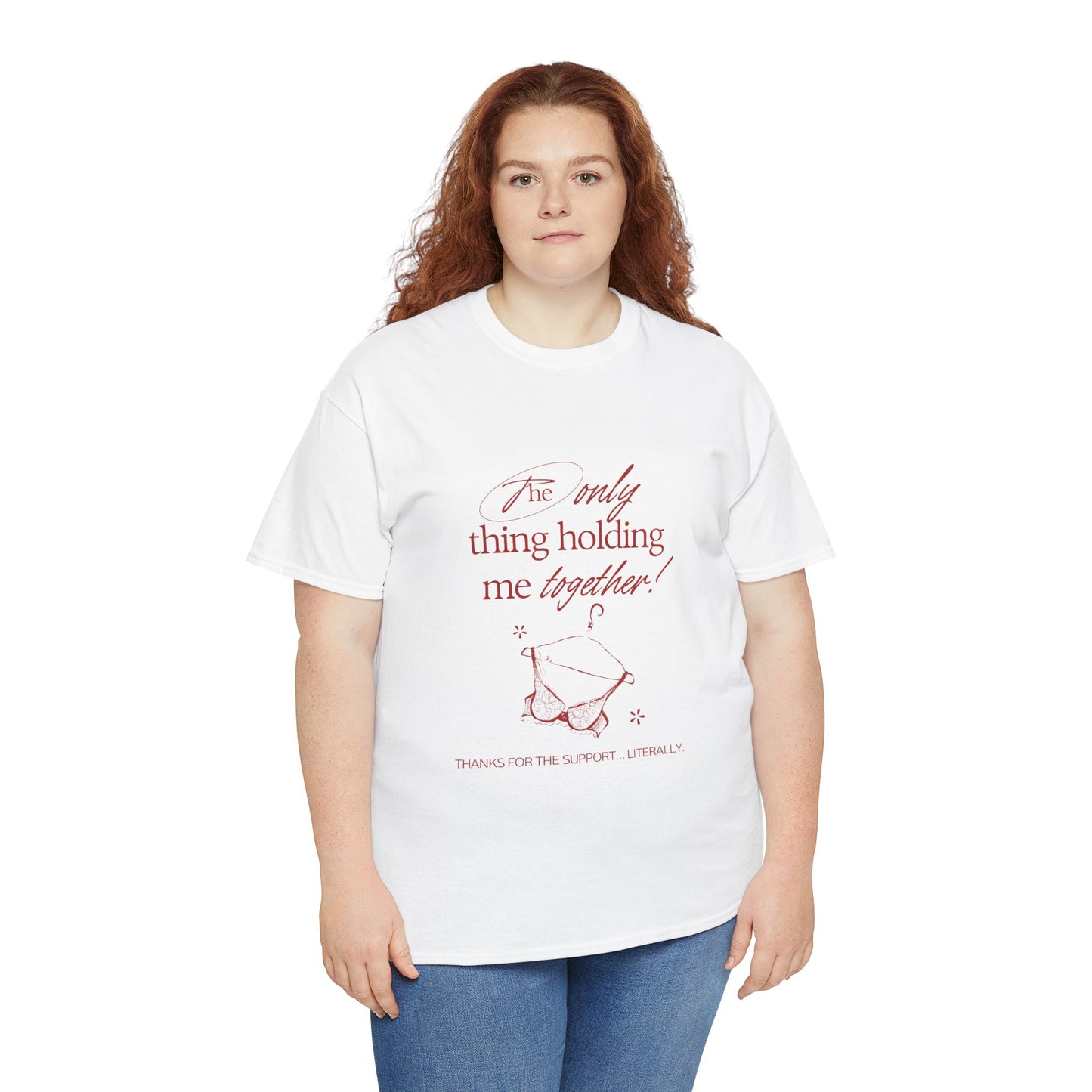 "Holding It Together" Unisex Heavy Cotton Tee: Funny Gift for Friends, Family, Self-Care, Casual Wear, Humor Shirts, Gift for Her