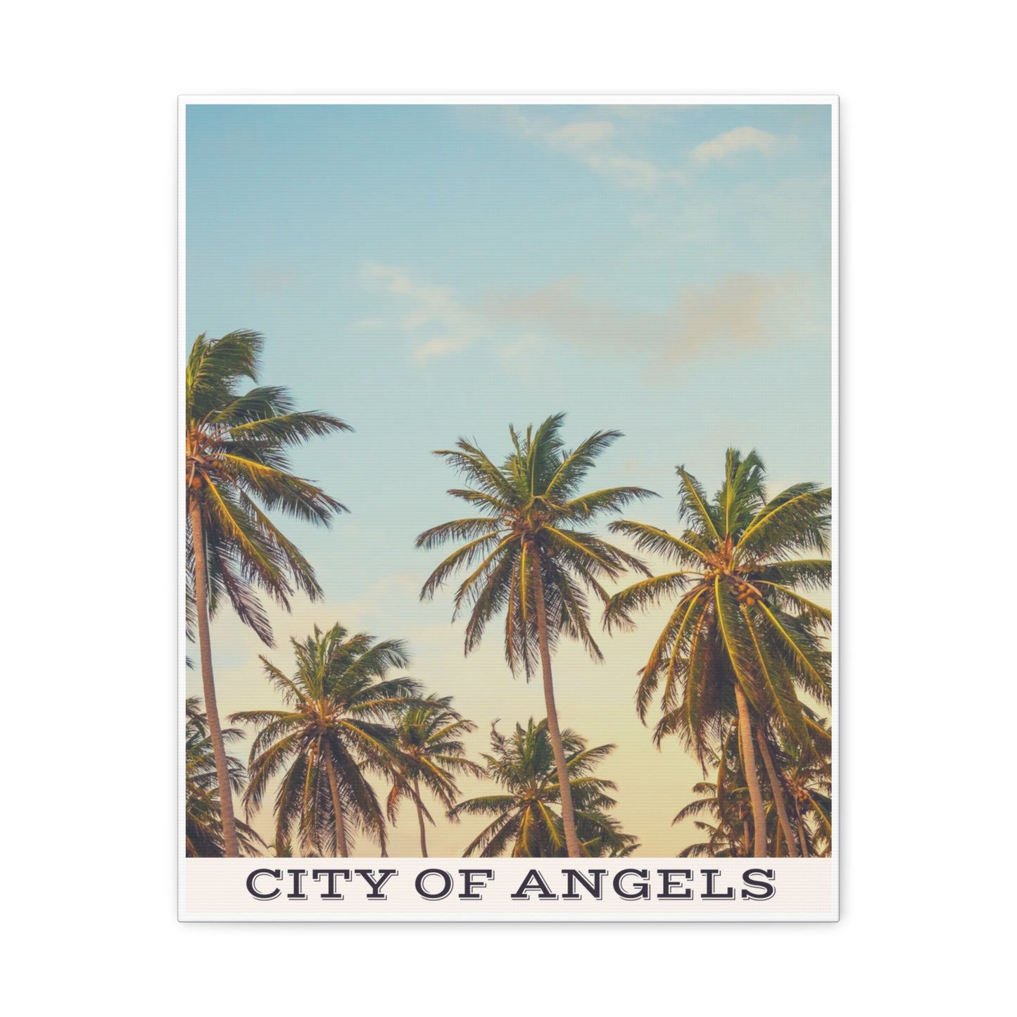Tropical Palm Tree Canvas Print, City of Angeles Tropical Wall Art, Los Angeles Beach Decor, California Nature Photography, Home Decoration, Gift for Beach Lovers