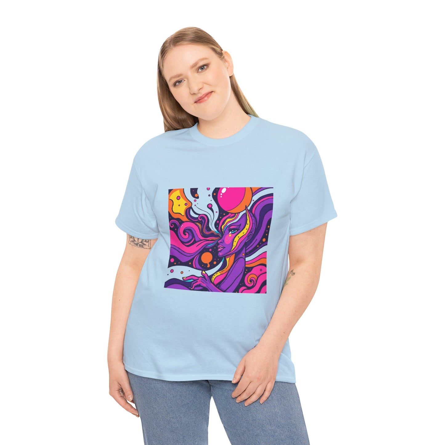 Vibrant Psychedelic Art Tee, Bohemian Graphic T-Shirt, Unisex Cotton Tee, Fashionable Casual Wear, Perfect Gift for Art Lovers