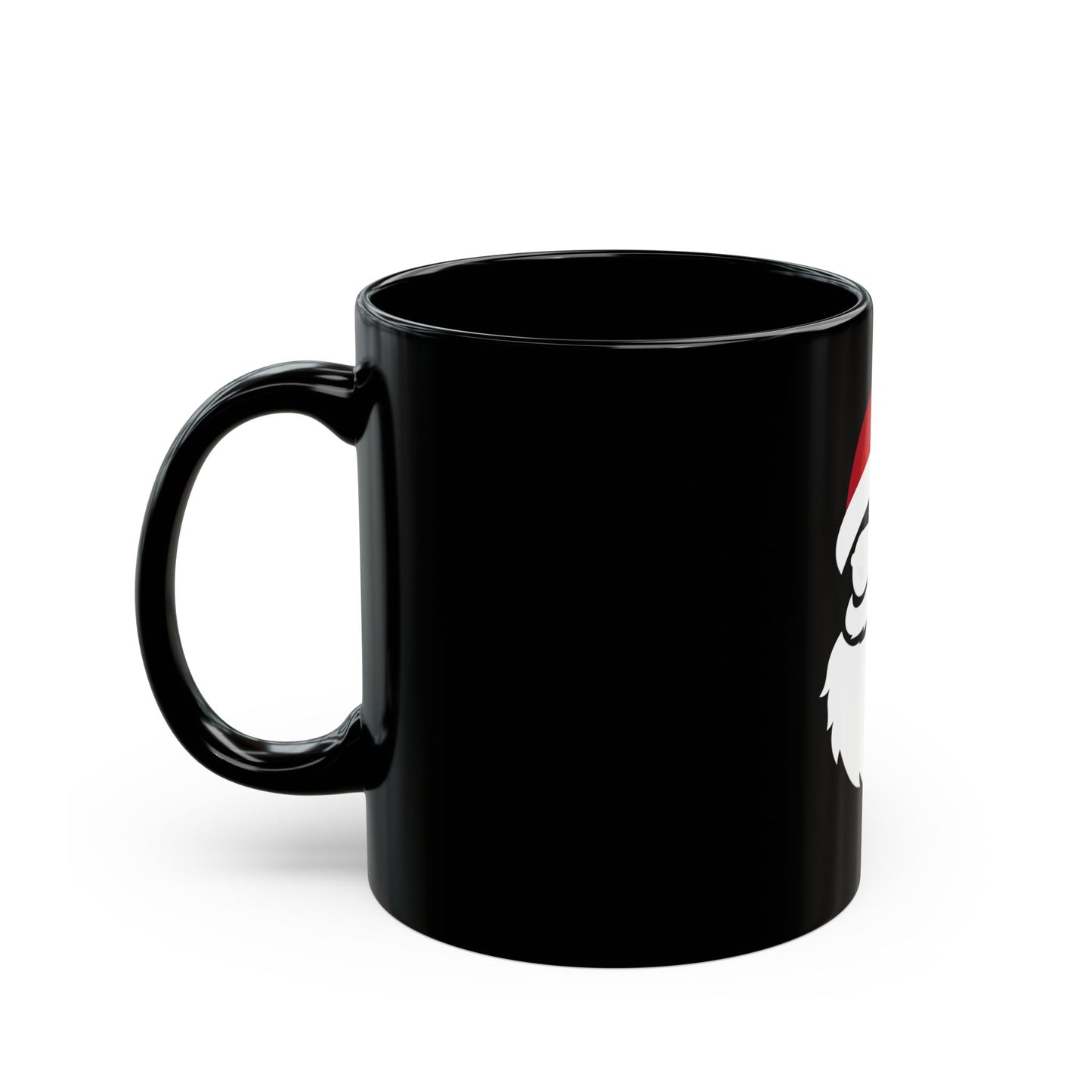 Santa Claus Black Mug, Holiday Coffee Cup, Christmas Gift for Coffee Lovers, Funny Santa Mug, Unique Santa Decor