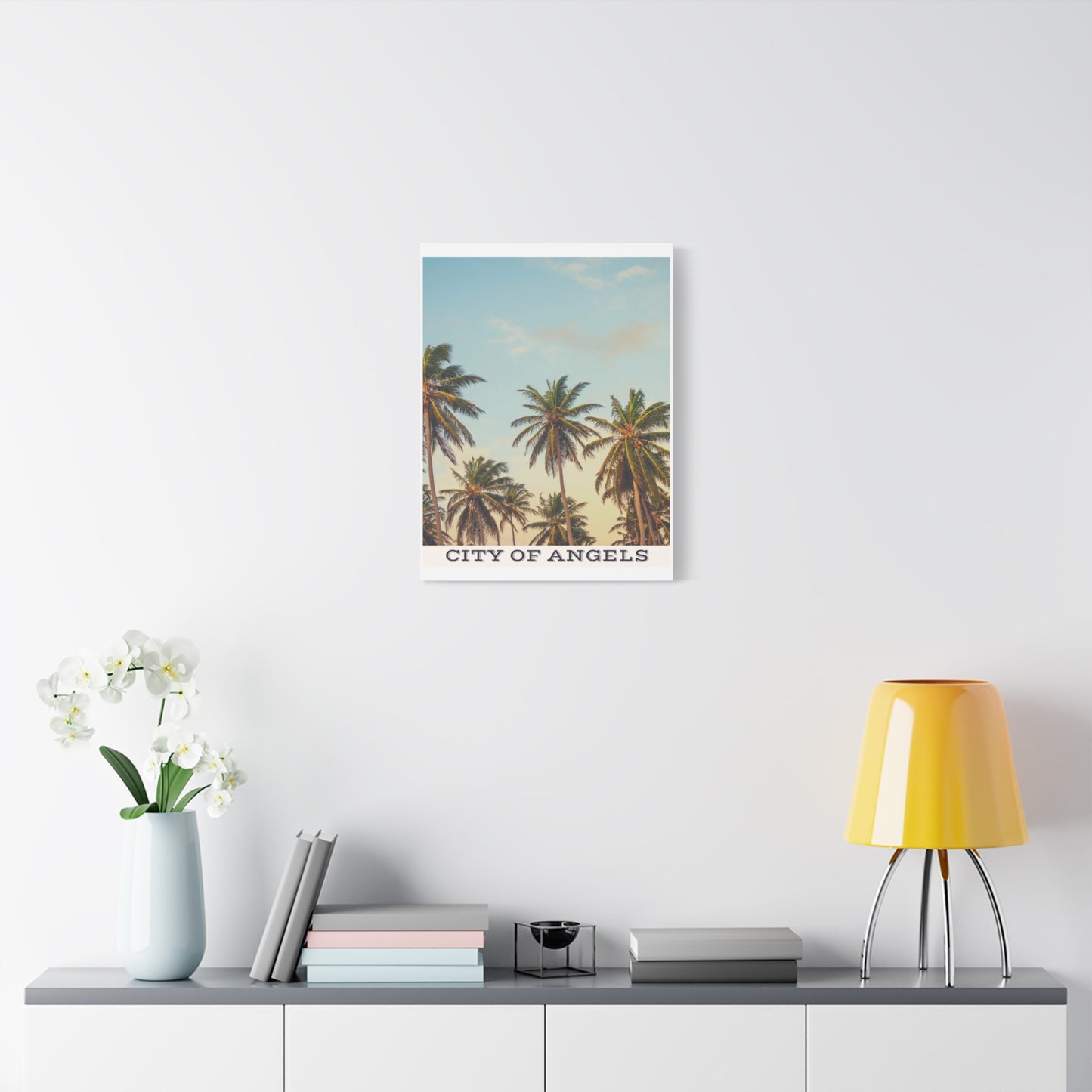 Tropical Palm Tree Canvas Print, City of Angeles Tropical Wall Art, Los Angeles Beach Decor, California Nature Photography, Home Decoration, Gift for Beach Lovers