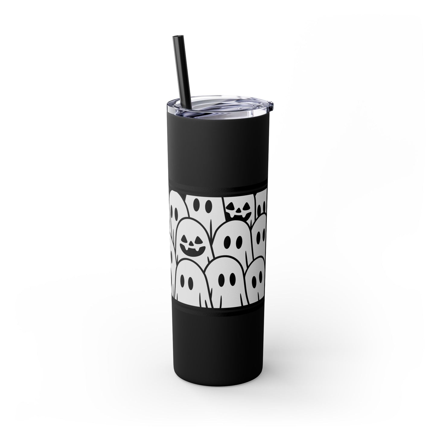 Halloween Ghost Tumbler, 20oz Skinny Tumbler with Straw, Cute Fall Drinkware, Spooky Gifts for Kids, Ghost Lovers, Cozy Decor