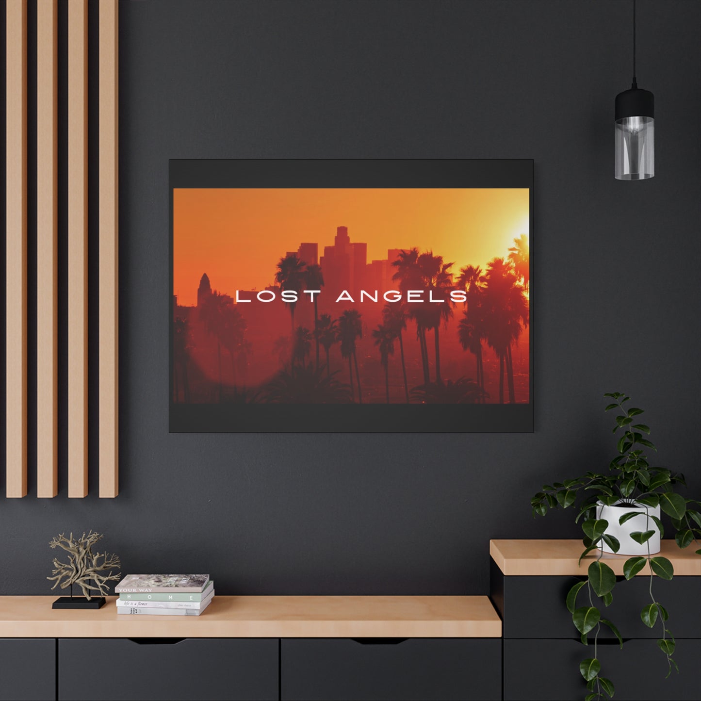 Lost Angels Wall Art Canvas | Sunset Cityscape Print, Home Decor, Gift for Art Lovers, Modern Living Room, California Vibe