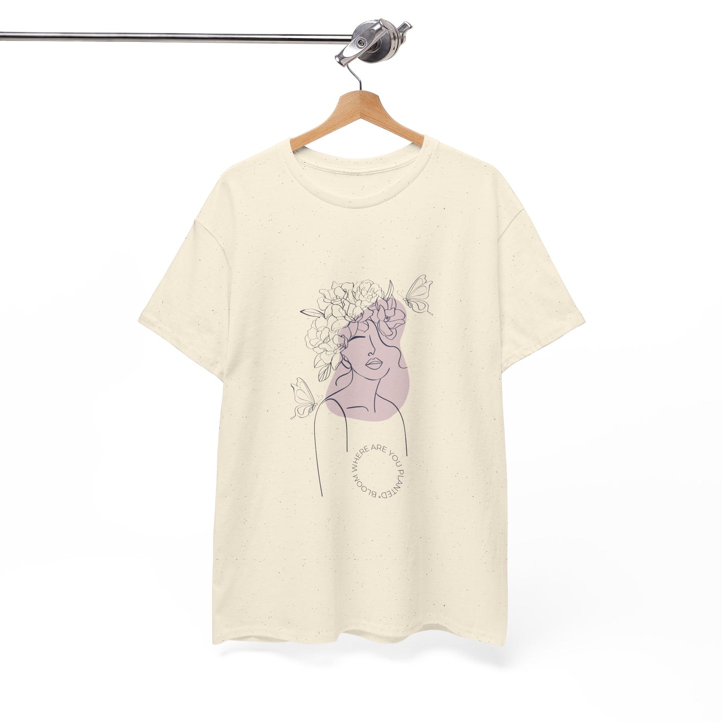 Bloom Where You Are Planted Chic Inspirational Quote Tee, Inspirational Cotton T-Shirt, Casual Graphic Tee, Vintage Style Unisex Shirt, Gift for Her