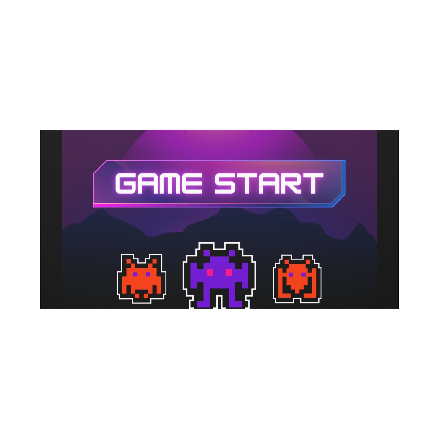 Retro Game Start Canvas Art Print | 80s Gaming Wall Decor, Gamer Gift, Pixel Art, Nostalgic Artwork, Home Decor