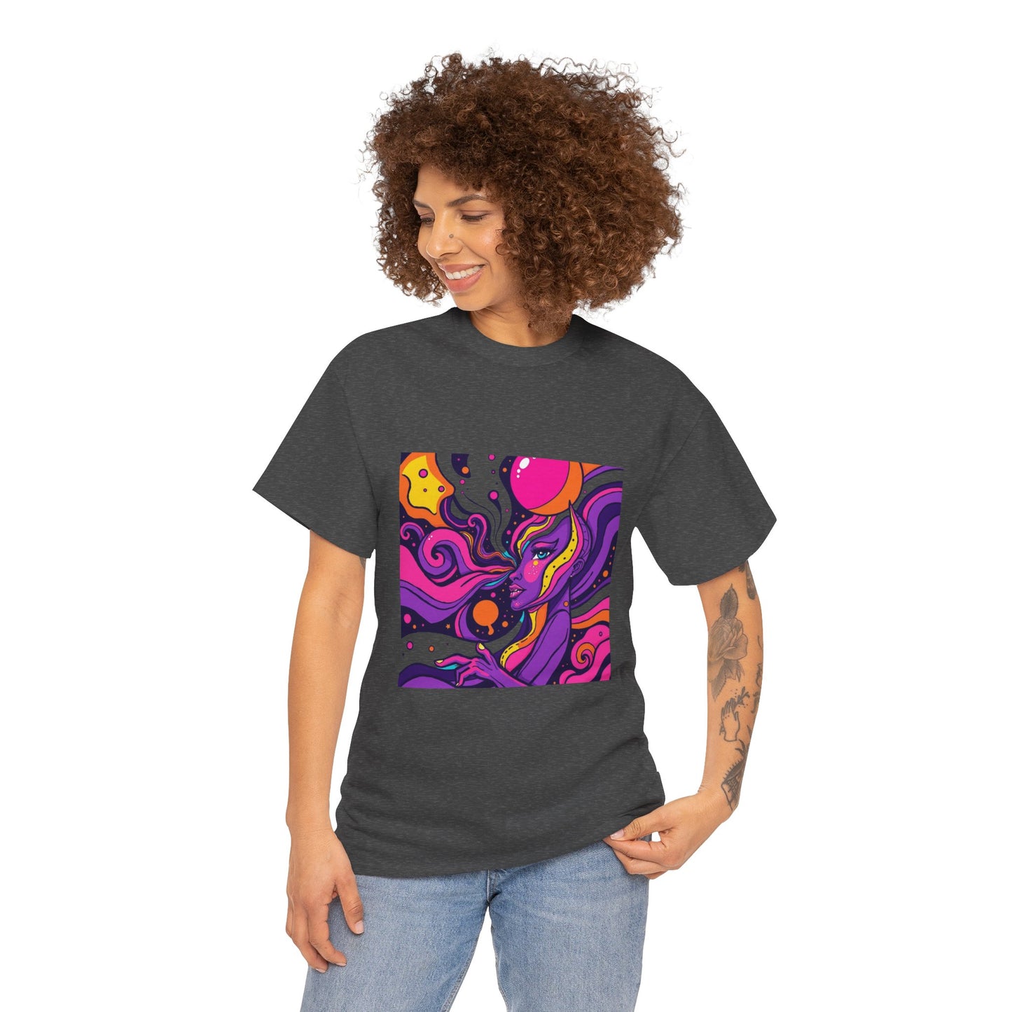Vibrant Psychedelic Art Tee, Bohemian Graphic T-Shirt, Unisex Cotton Tee, Fashionable Casual Wear, Perfect Gift for Art Lovers