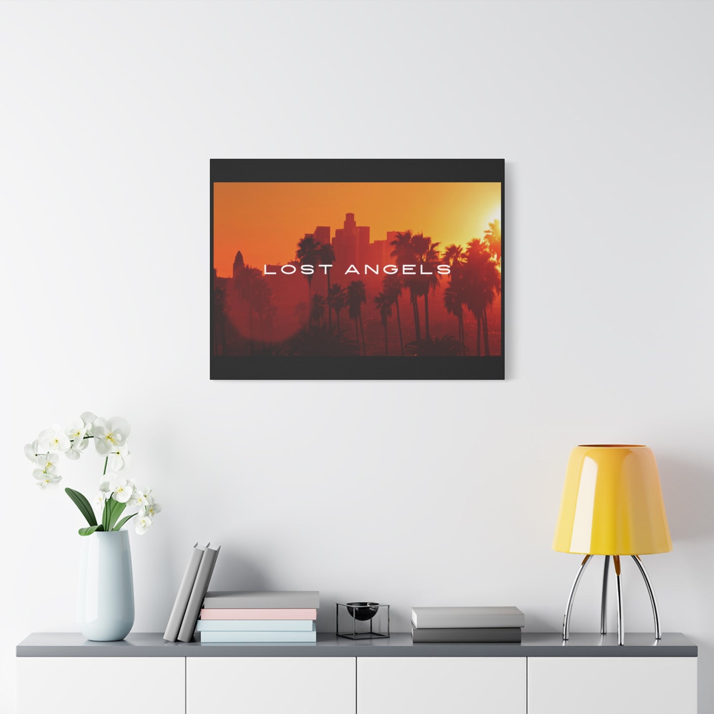 Lost Angels Wall Art Canvas | Sunset Cityscape Print, Home Decor, Gift for Art Lovers, Modern Living Room, California Vibe