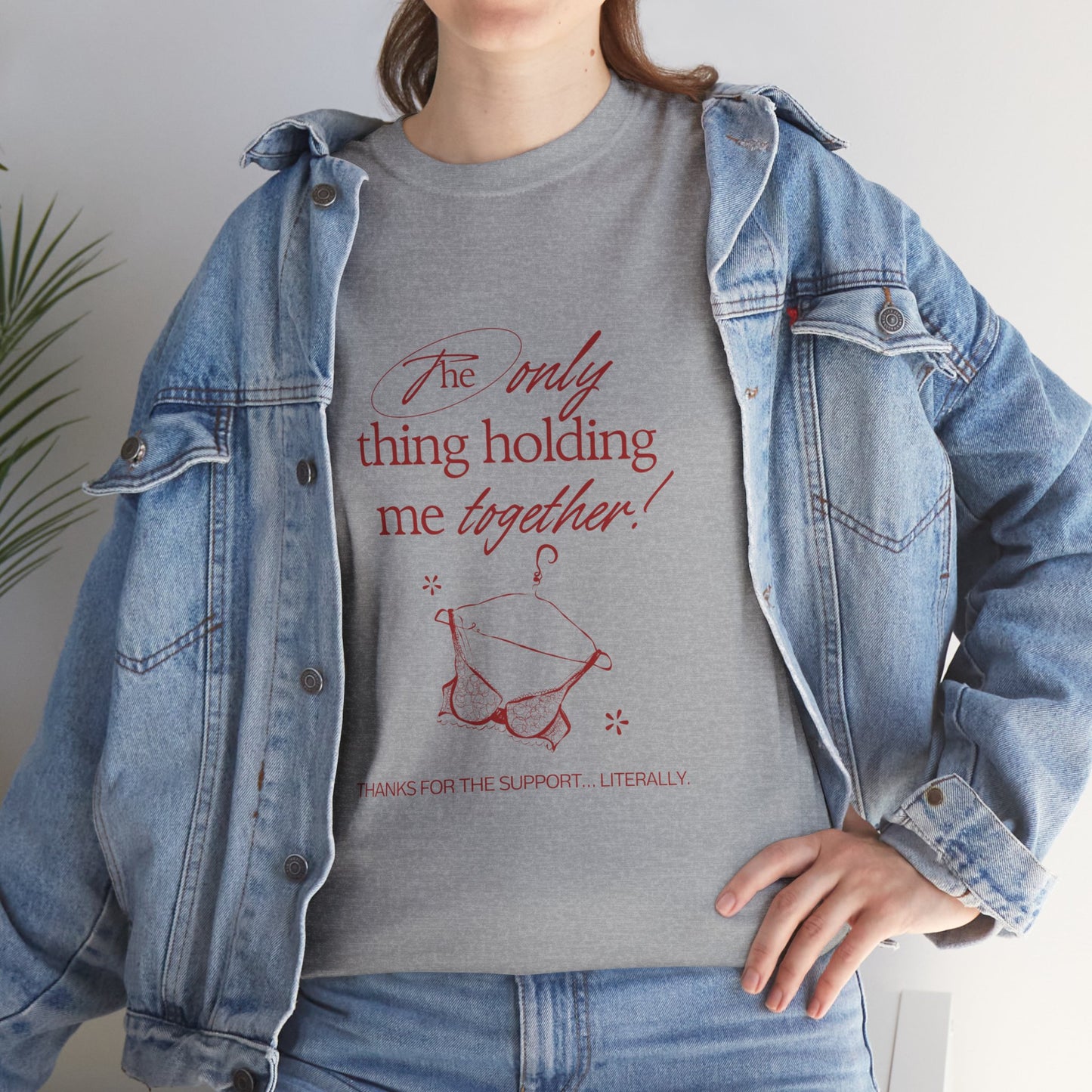 "Holding It Together" Unisex Heavy Cotton Tee: Funny Gift for Friends, Family, Self-Care, Casual Wear, Humor Shirts, Gift for Her