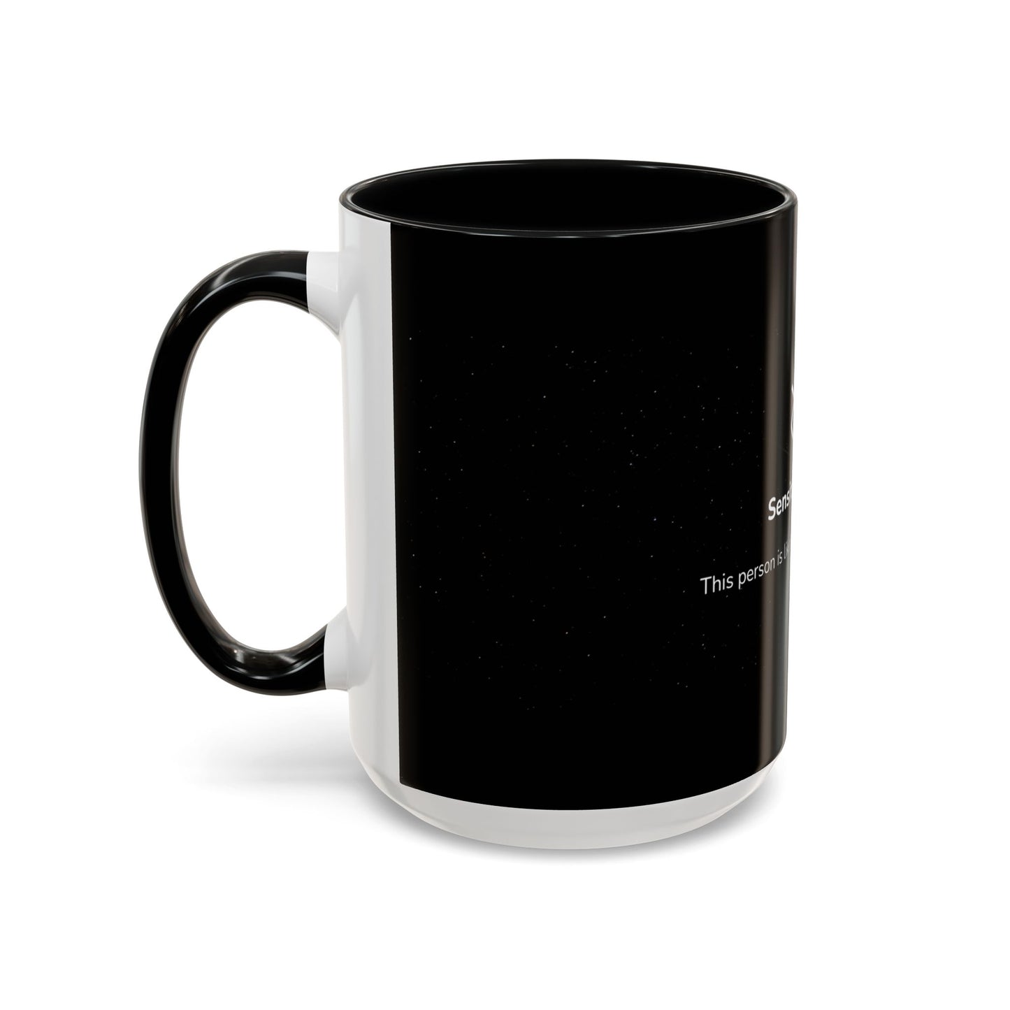 Sensitive Person Social Anxiety Coffee Mug - Black Accent, Gift for Introverts, Social Anxiety Humor, Unique Mug for Tea Lovers, Thoughtful Present