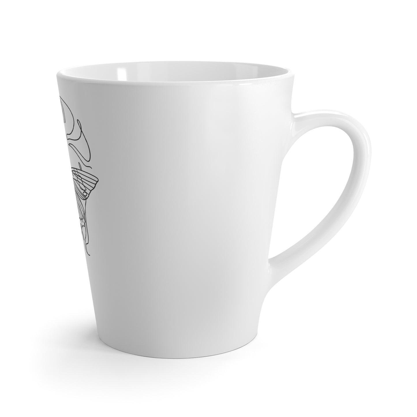 Butterfly Woman Latte Mug, Coffee Cup, Gift for Her, Contemporary Decor, Art Lover's Mug, Unique Kitchenware