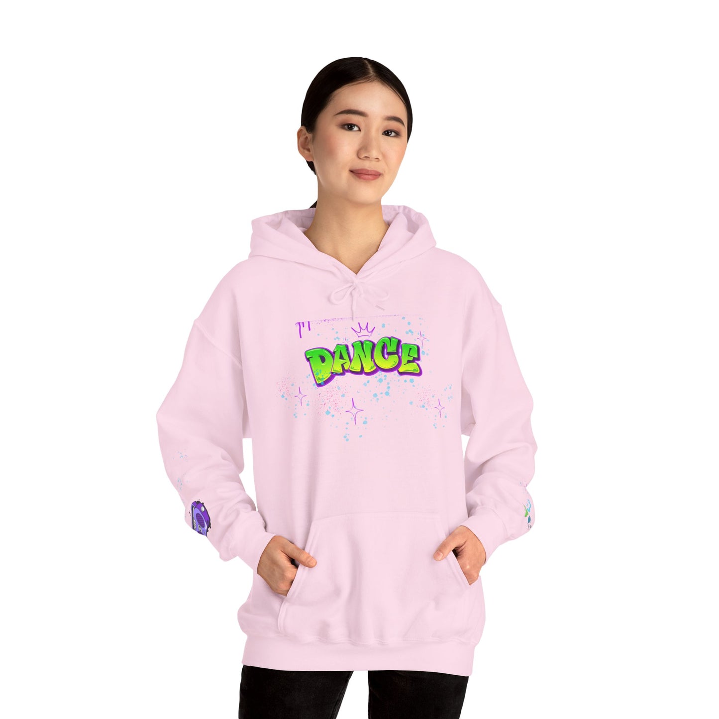Colorful Dance Hoodie for Creative Spirits, Cozy Unisex Hooded Sweatshirt, Perfect for Parties, Dance Classes, Gifts