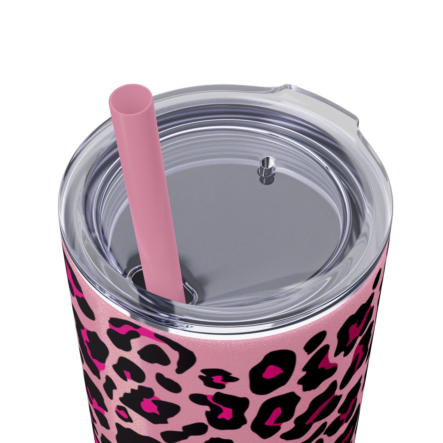 Trendy Leopard Print Skinny Tumbler, 20oz | Stylish Drinkware for Home, Office, Gifts, Reusable Straw, Animal Print