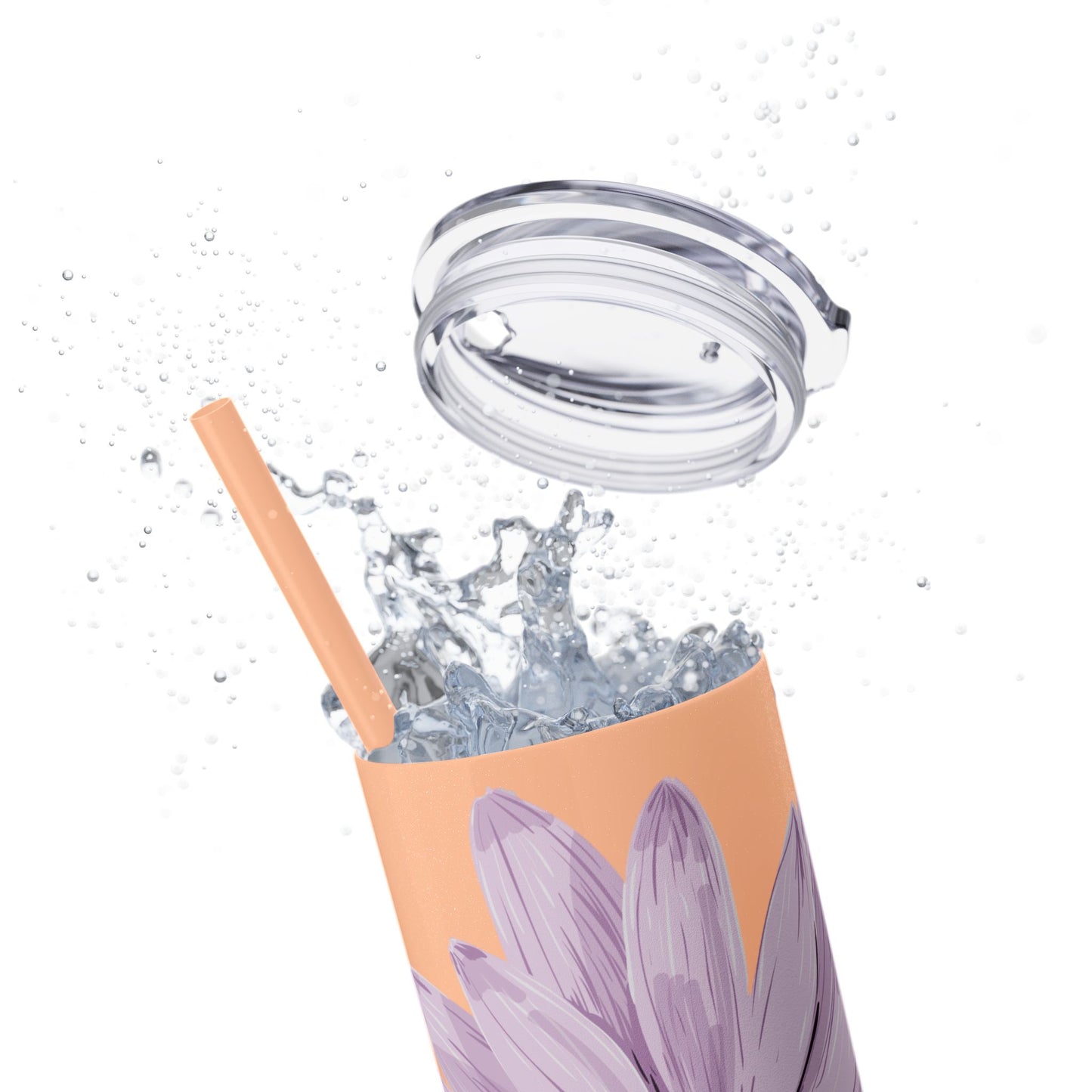 Floral Skinny Tumbler, 20oz - Stylish Drinkware for Home, Office, Gifts, Party Favors, Spring Decor