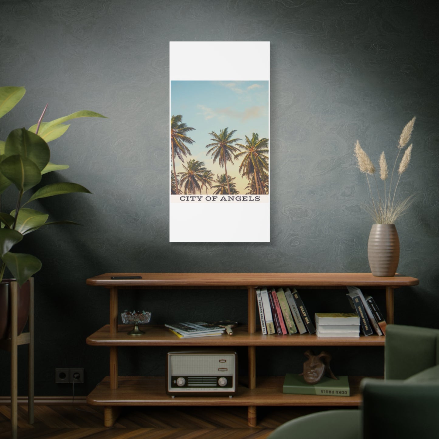 Tropical Palm Tree Canvas Print, City of Angeles Tropical Wall Art, Los Angeles Beach Decor, California Nature Photography, Home Decoration, Gift for Beach Lovers
