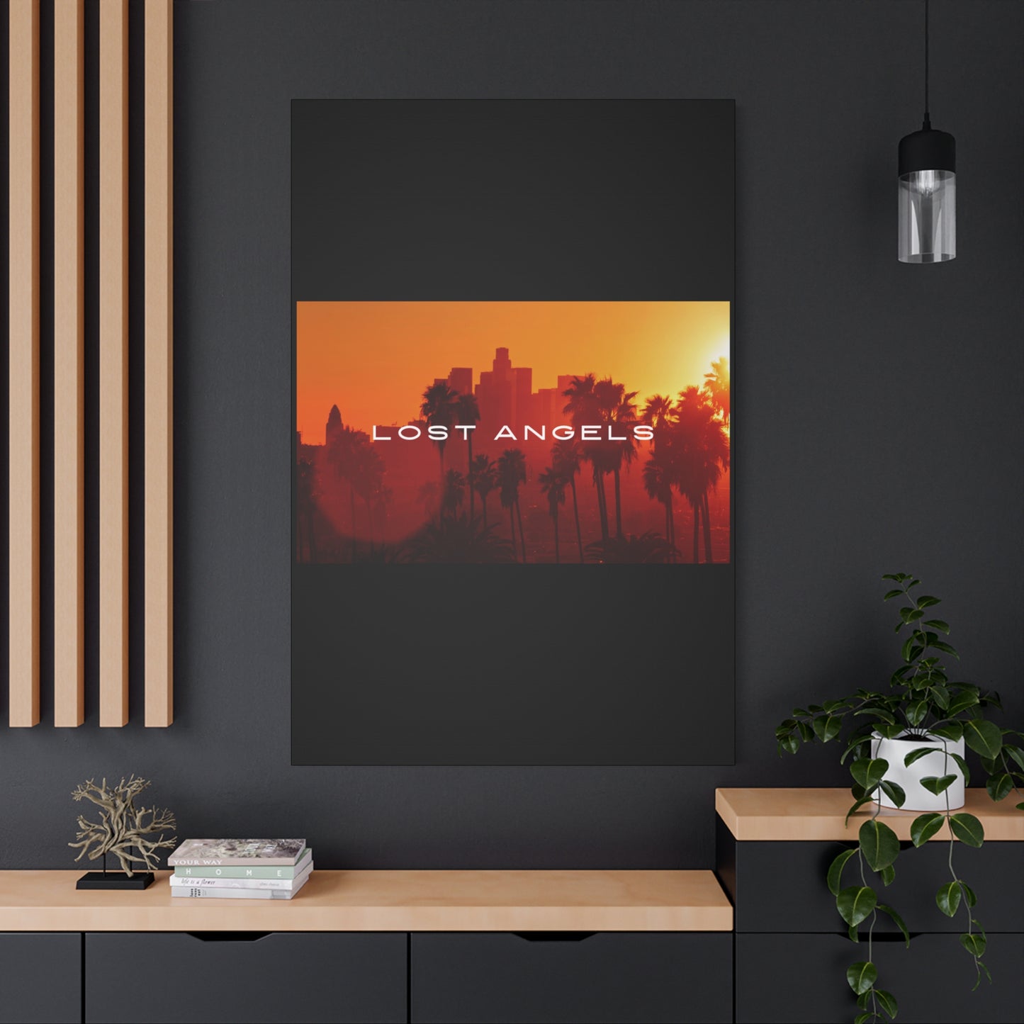 Lost Angels Wall Art Canvas | Sunset Cityscape Print, Home Decor, Gift for Art Lovers, Modern Living Room, California Vibe