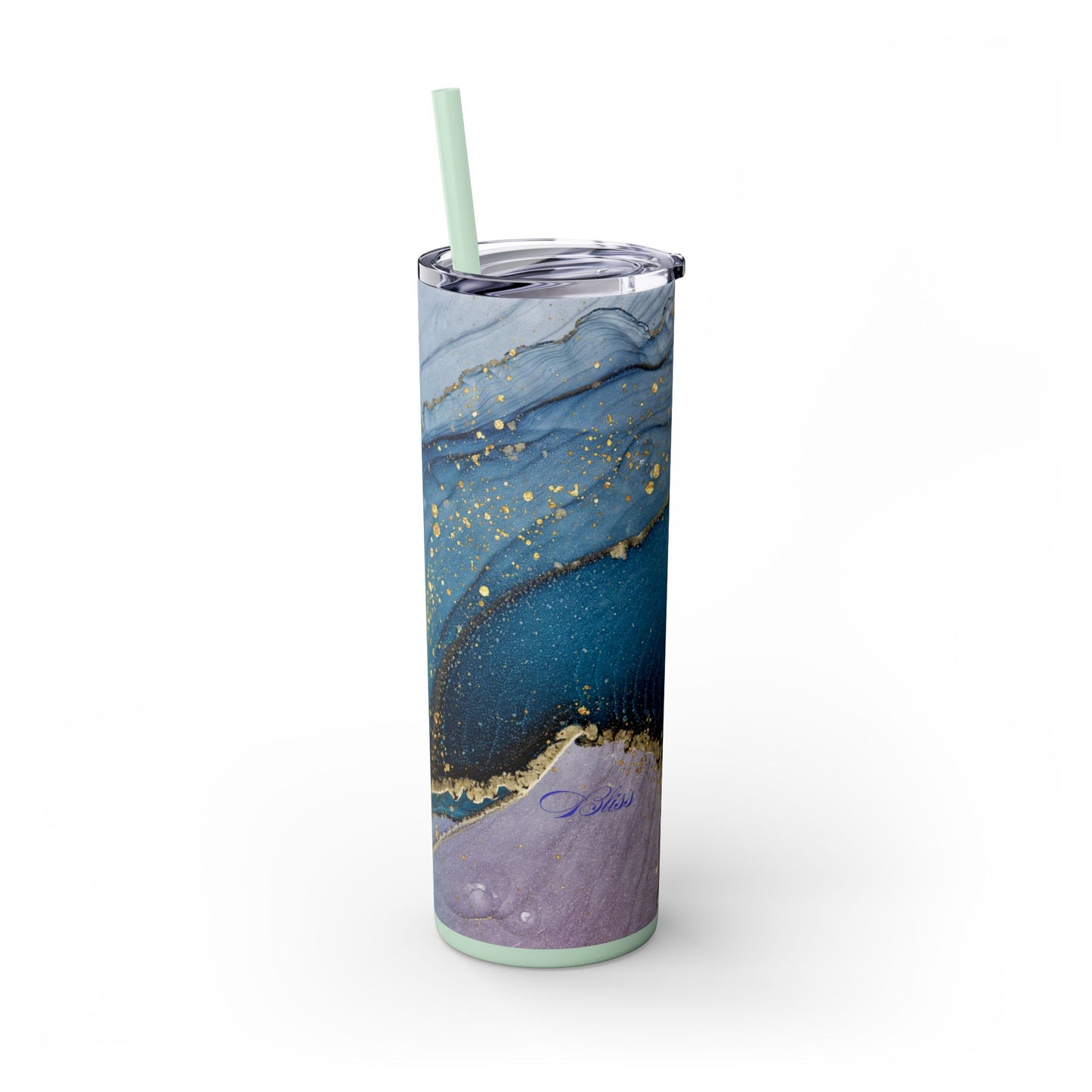 Elegant Blue Marble Skinny Tumbler, 20oz - Stylish Drinkware for Daily Use, Gifts, Celebrations, Eco-Friendly, Travel Mug