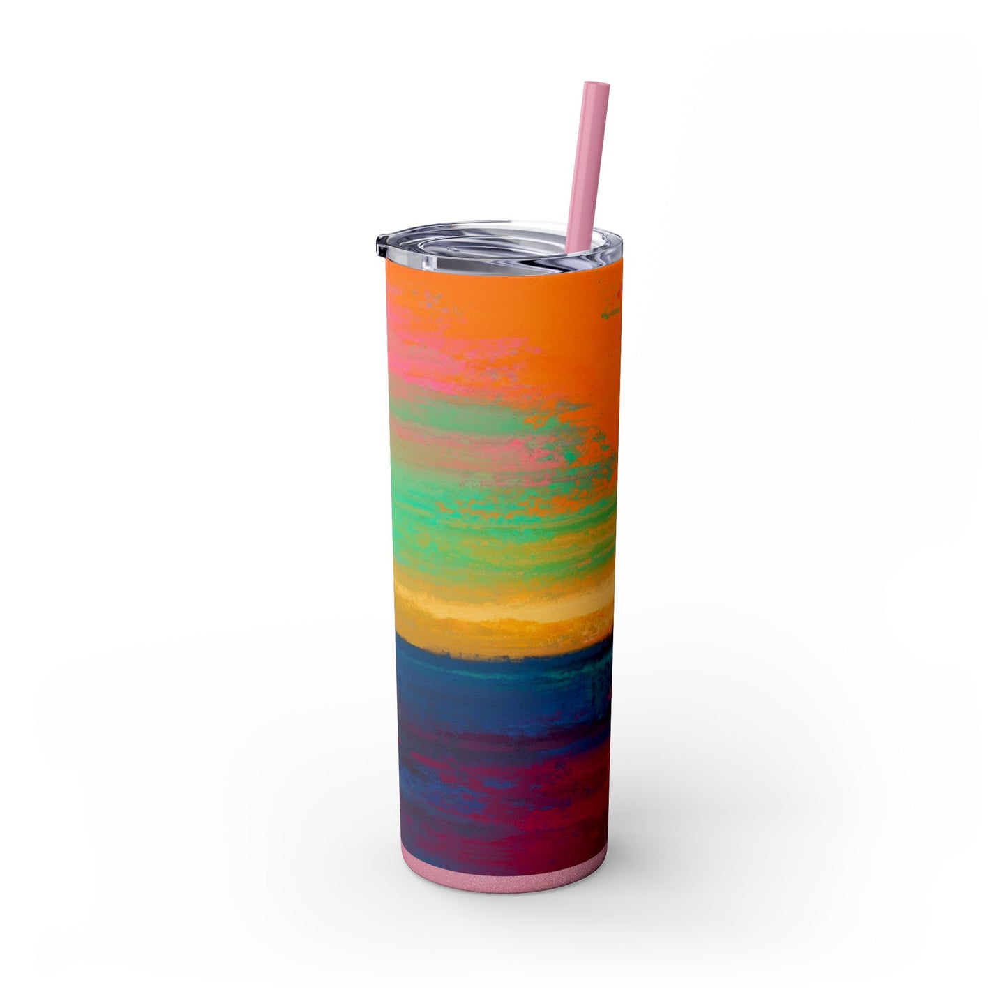 Colorful Ombre Skinny Tumbler with Straw, 20oz | Travel Mugs, Summer Drinkware, Beach Accessories, Gifts for Her, Eco-Friendly