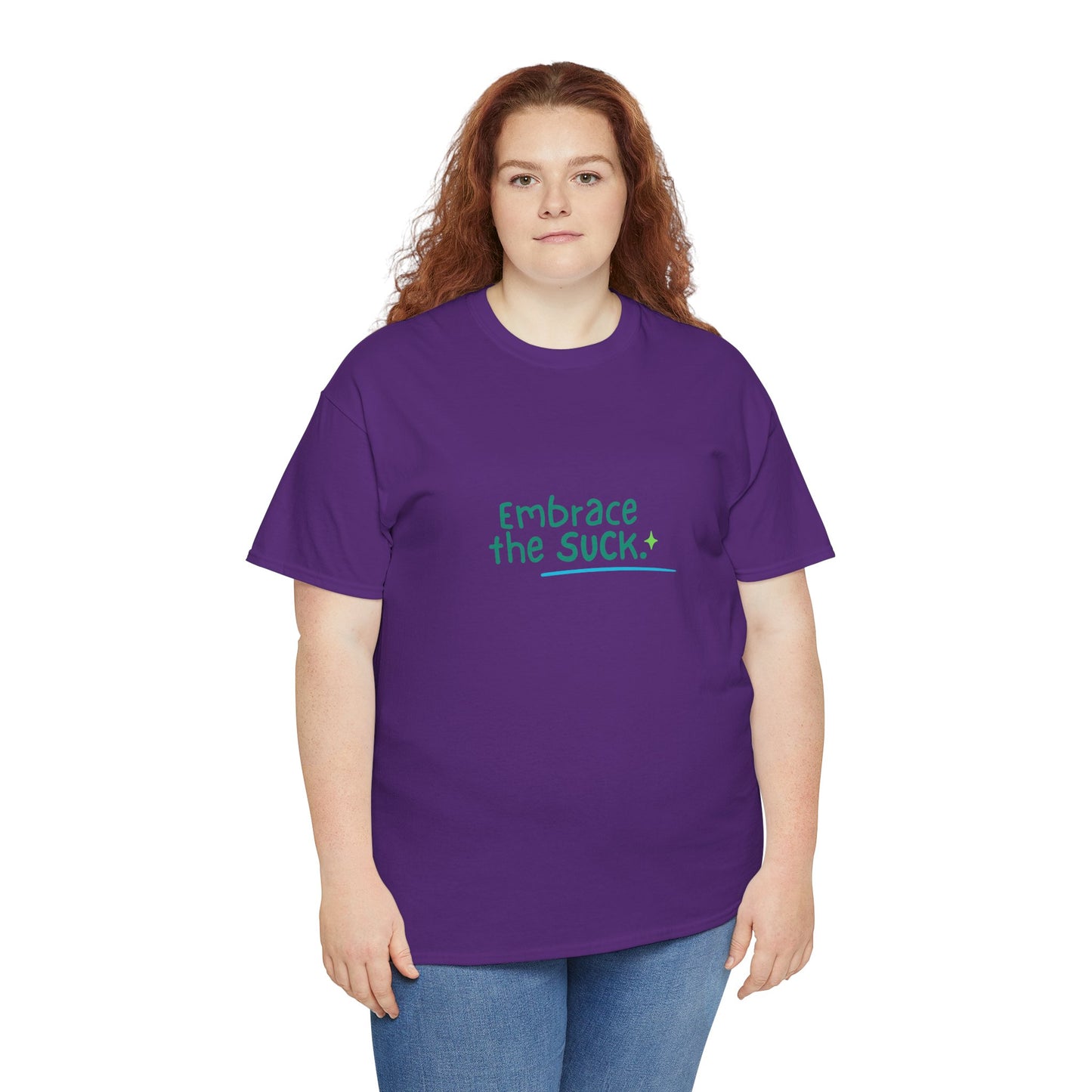 Unisex Heavy Cotton Tee - Embrace the Suck, Casual Tee, Motivational Shirt, Gift for Him/Her, Everyday Wear, Inspirational Apparel