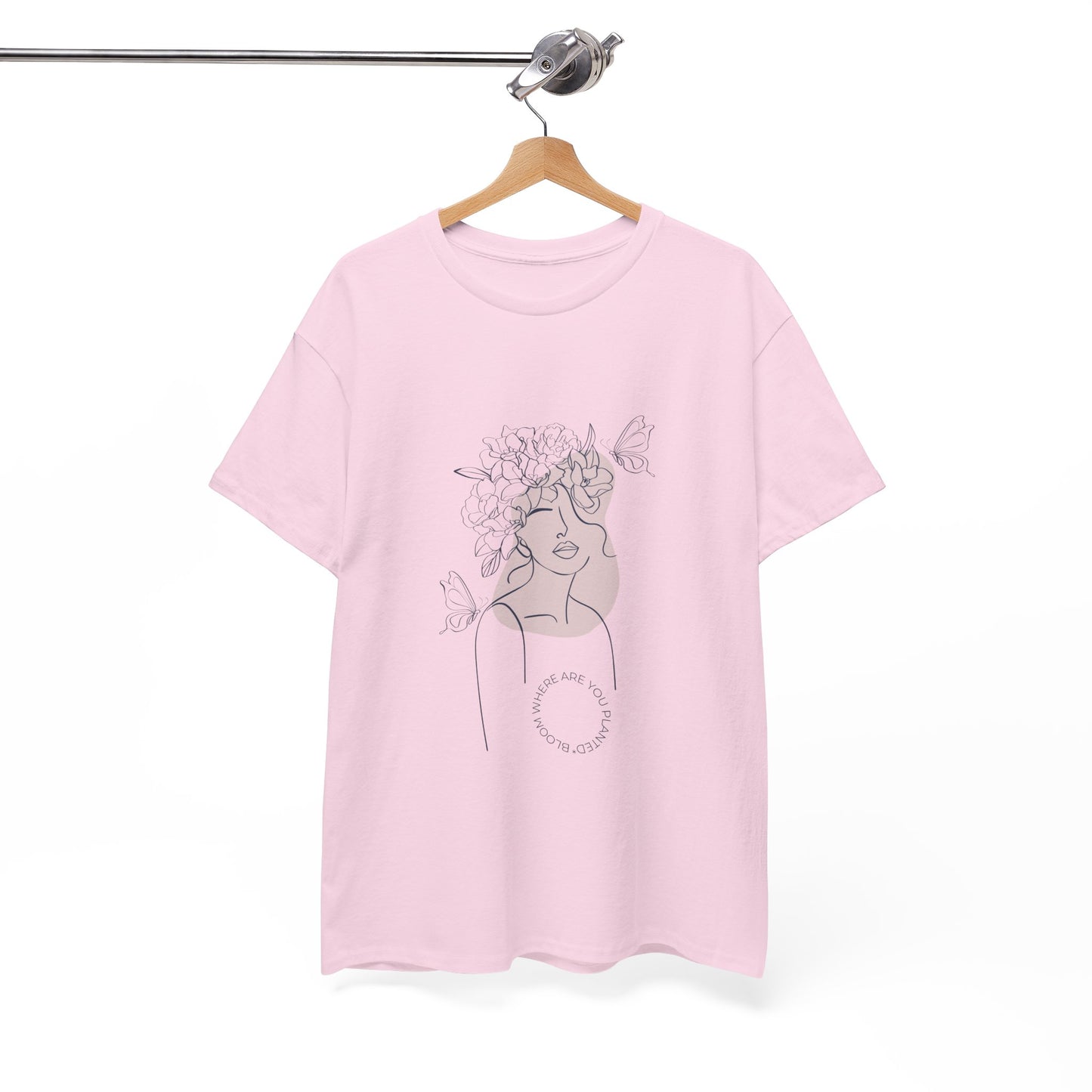 Bloom Where You Are Planted Chic Inspirational Quote Tee, Inspirational Cotton T-Shirt, Casual Graphic Tee, Vintage Style Unisex Shirt, Gift for Her