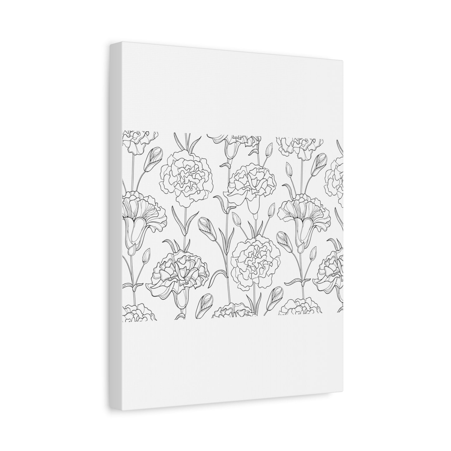 Floral Canvas Art, Stretched Wall Decor, Home Gift, Botanical Print, Modern Design, Matte Finish