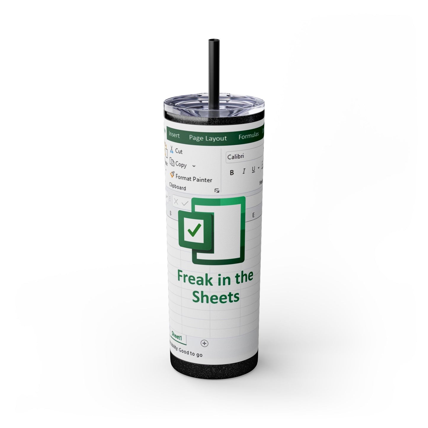 Freak in the Sheets Spreadsheet Themed Tumbler, 20oz Gift for Students, Accountants, Office Humor, Funny Drinkware