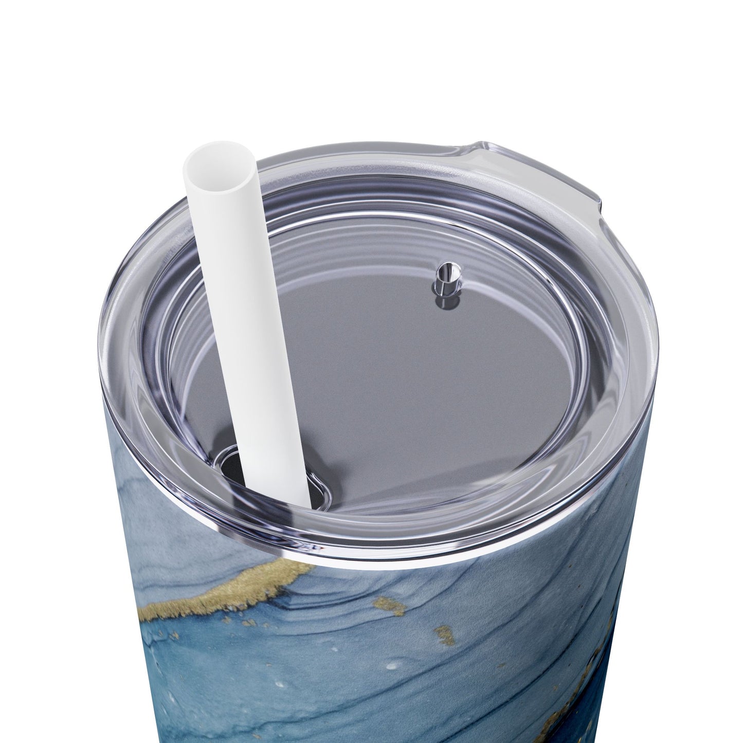 Elegant Blue Marble Skinny Tumbler, 20oz - Stylish Drinkware for Daily Use, Gifts, Celebrations, Eco-Friendly, Travel Mug