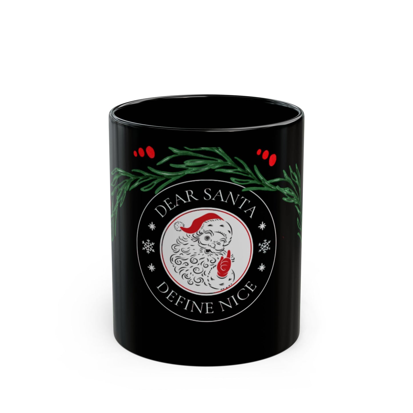 Dear Santa Define Nice Mug - Christmas Coffee Cup, Holiday Gift, Winter Decor, Festive Drinkware, Santa Claus Mug