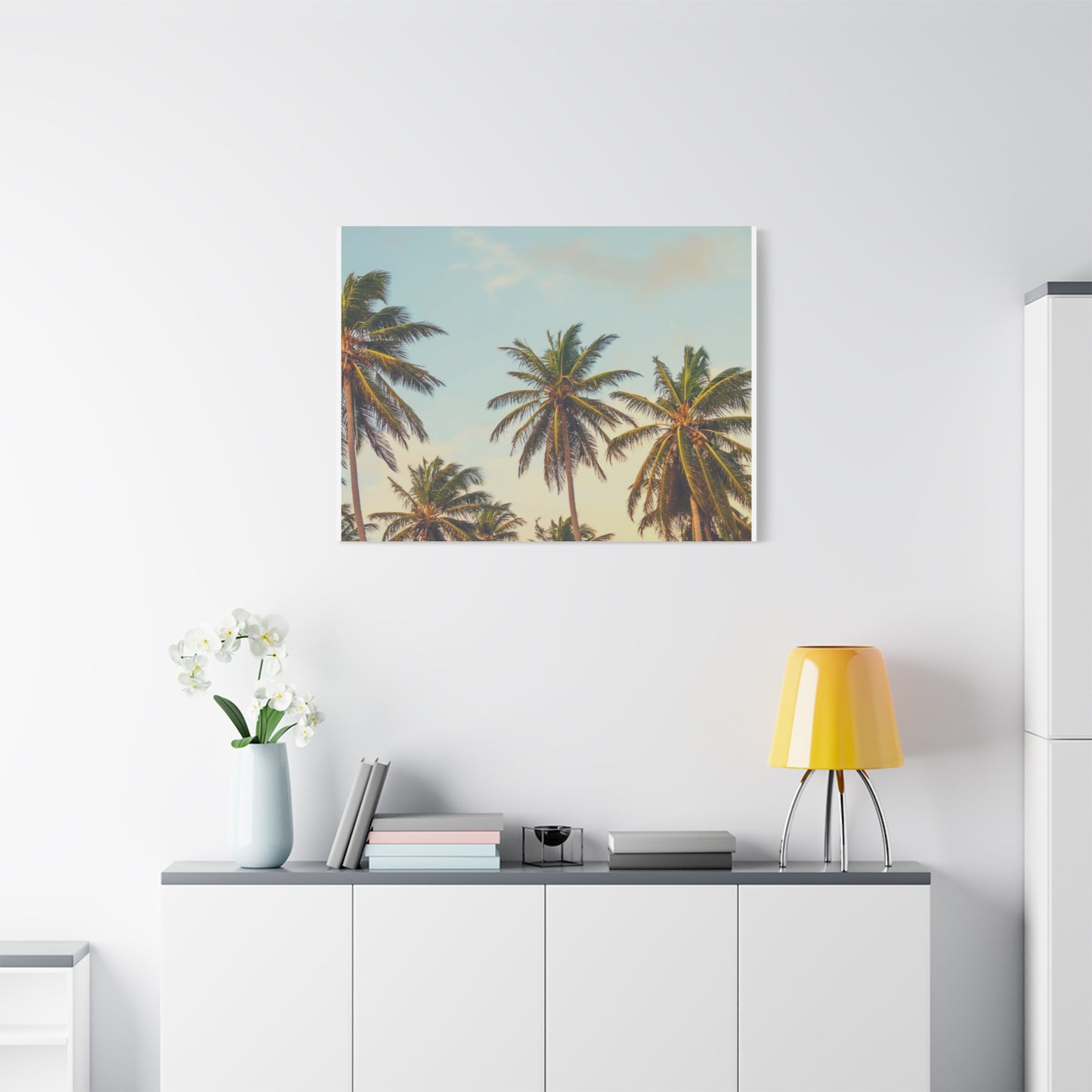 Tropical Palm Tree Canvas Print, City of Angeles Tropical Wall Art, Los Angeles Beach Decor, California Nature Photography, Home Decoration, Gift for Beach Lovers