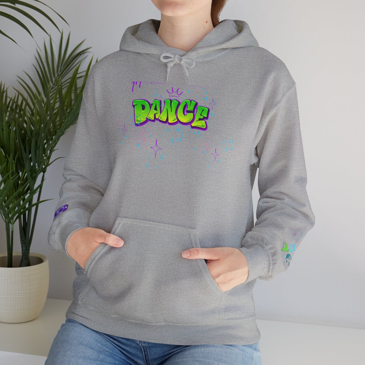 Colorful Dance Hoodie for Creative Spirits, Cozy Unisex Hooded Sweatshirt, Perfect for Parties, Dance Classes, Gifts