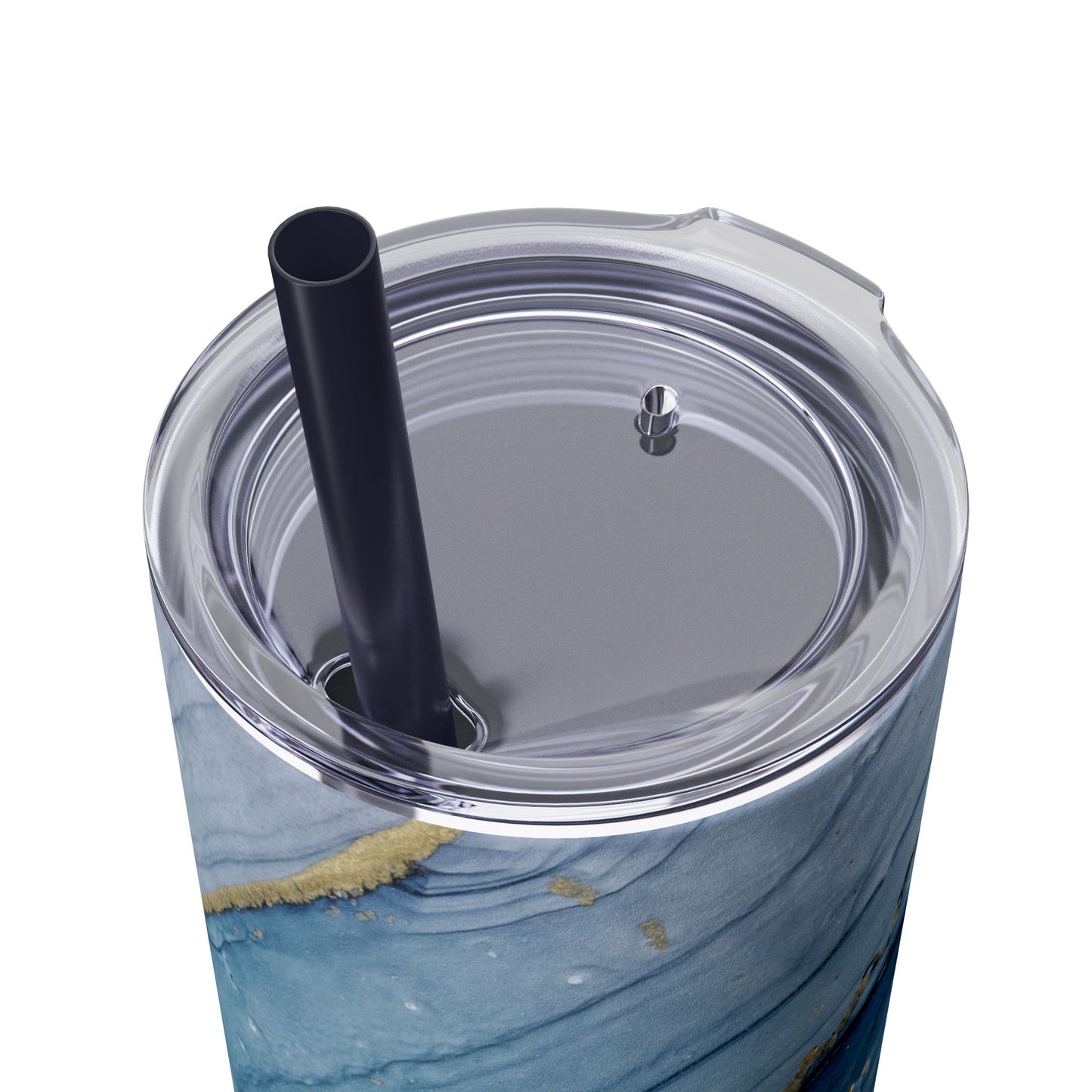 Elegant Blue Marble Skinny Tumbler, 20oz - Stylish Drinkware for Daily Use, Gifts, Celebrations, Eco-Friendly, Travel Mug