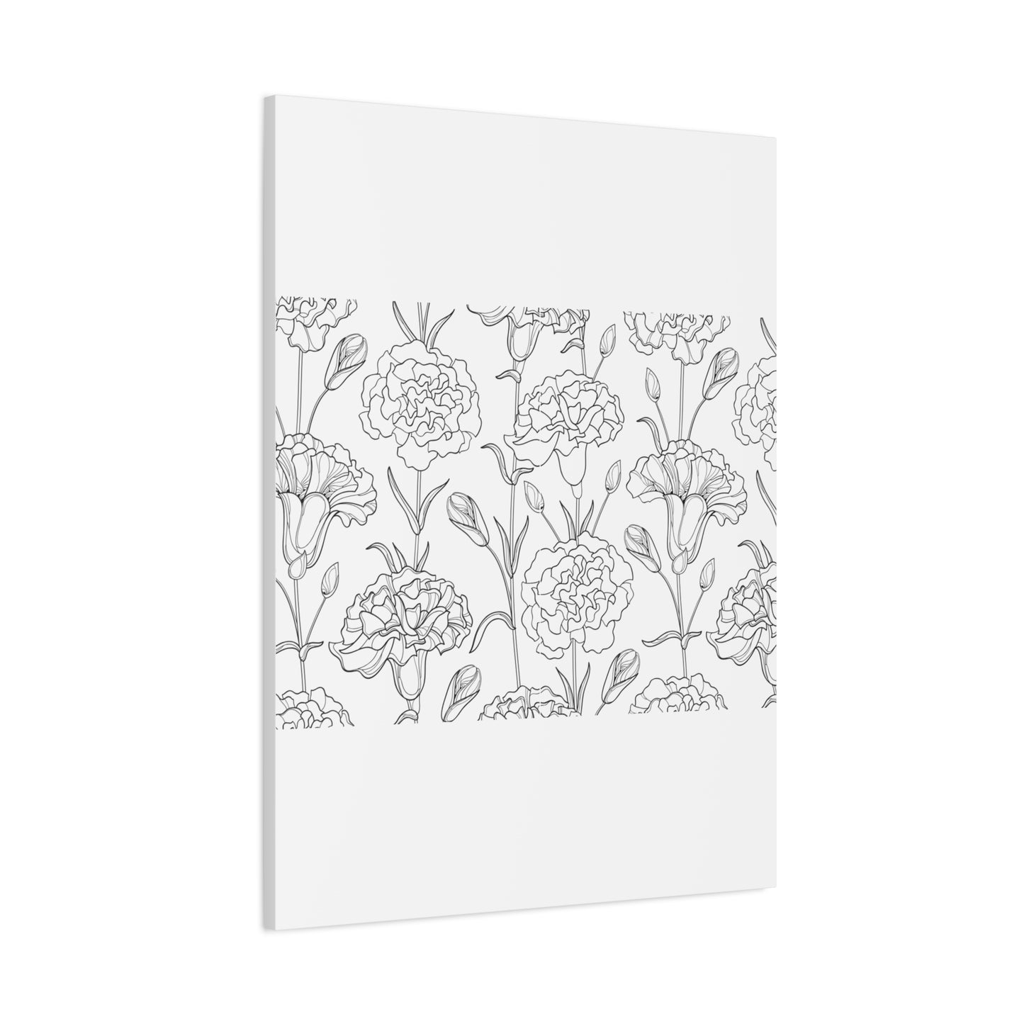 Floral Canvas Art, Stretched Wall Decor, Home Gift, Botanical Print, Modern Design, Matte Finish