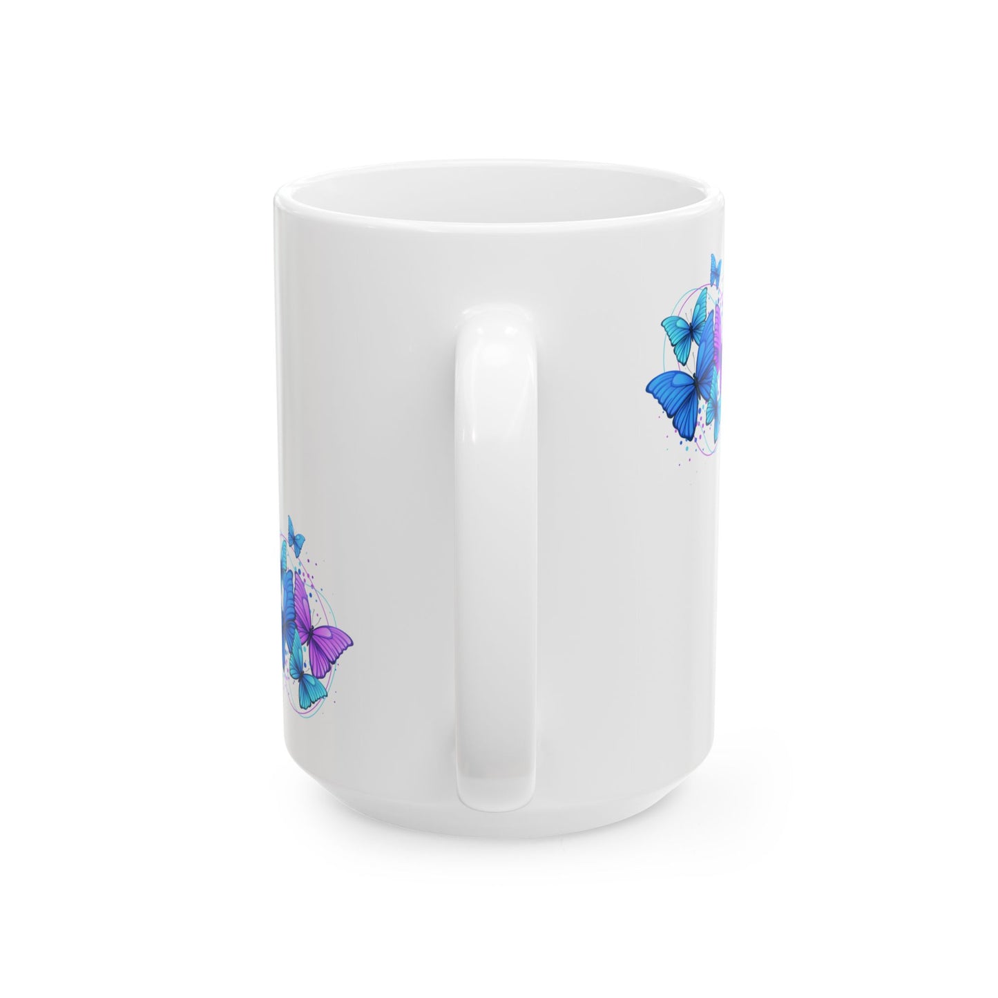 Artistic Butterfly Crystal Woman Ceramic Mug - Modern Line Art, Butterfly Design, Cute Gift, Home Decor, Coffee Lover, Artistic Print