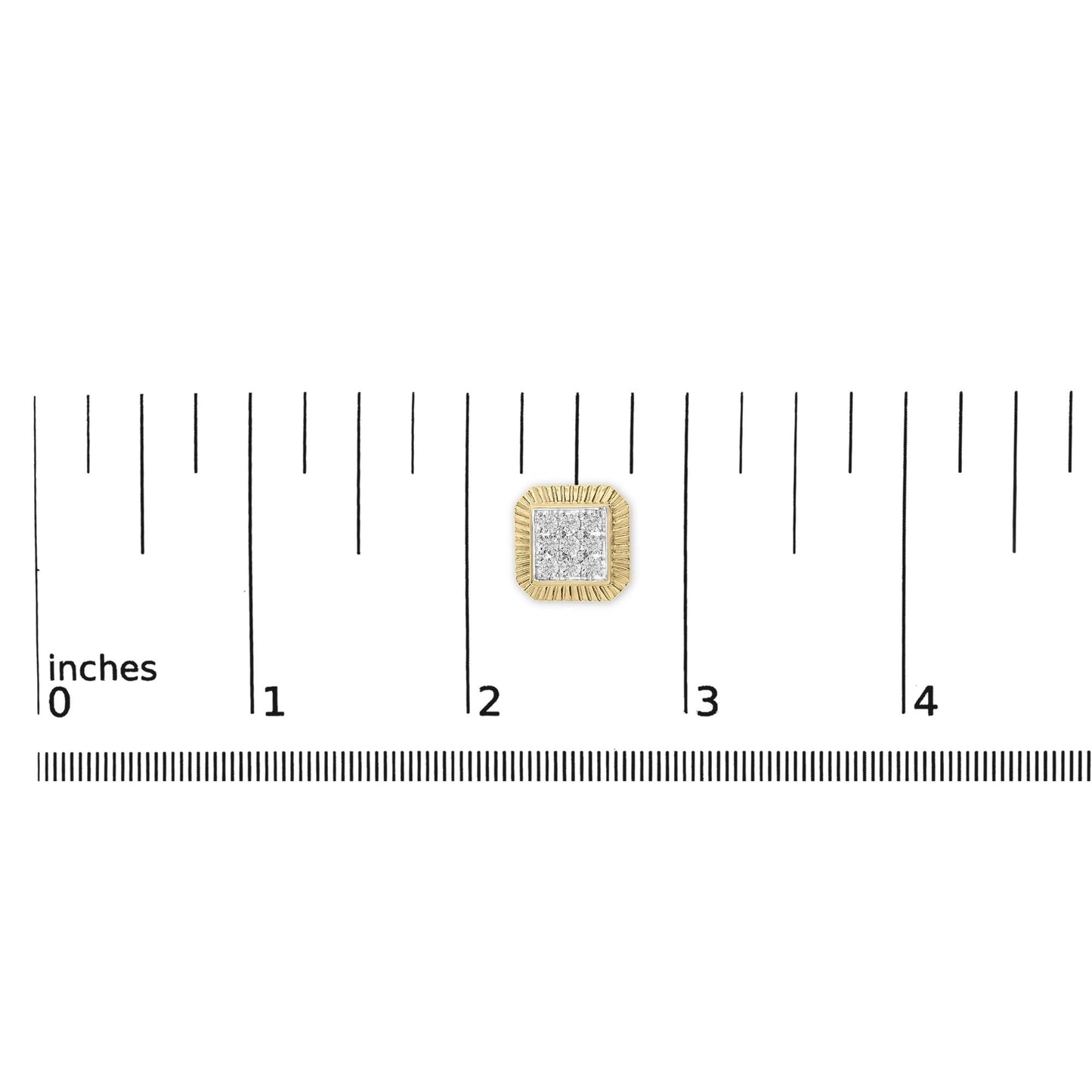 10K Yellow Gold Plated .925 Sterling Silver 1/6 Cttw Diamond Textured Halo Stud Earrings-4