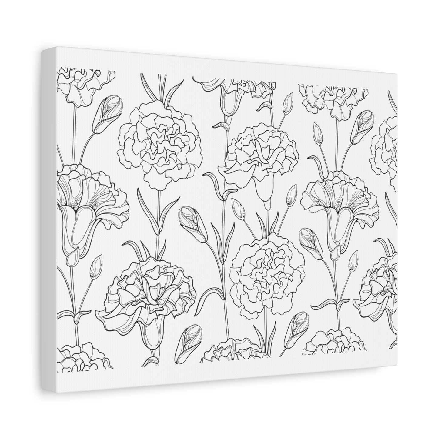 Floral Canvas Art, Stretched Wall Decor, Home Gift, Botanical Print, Modern Design, Matte Finish